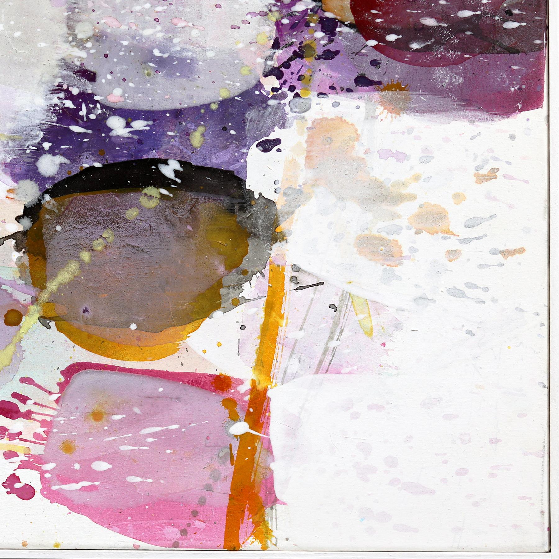 5815 - Pittura astratta a strati rosa e viola in campo cromatico in vendita 3