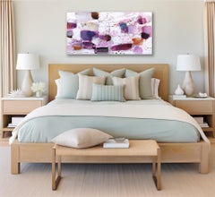 5816 - Large Pink and Purple Layered Abstract Colorfield Painting