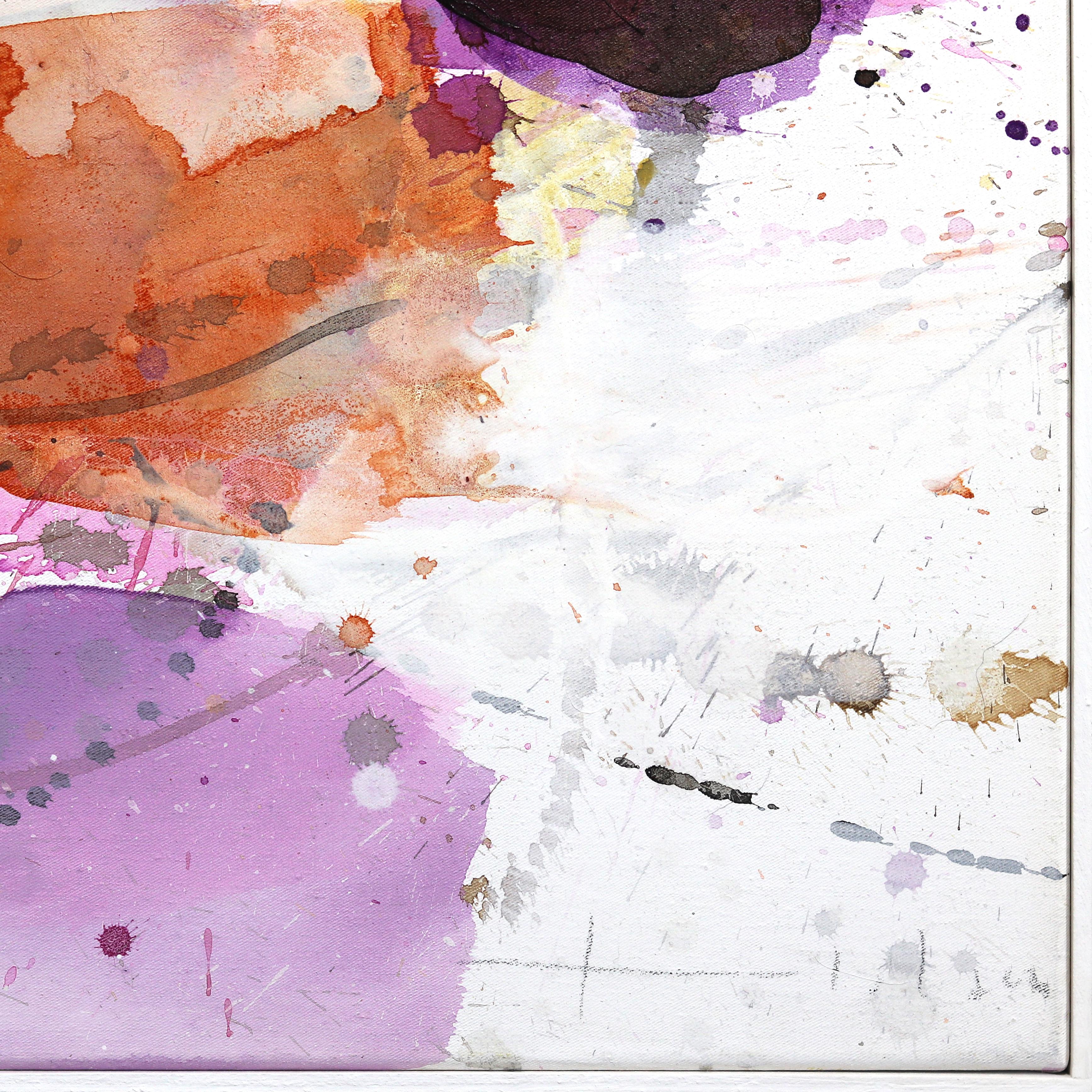 5816 - Quadro astratto a strati rosa e viola di grandi dimensioni in vendita 5