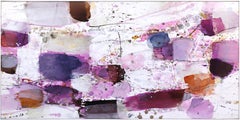 5816 - Large Pink and Purple Layered Abstract Colorfield Painting