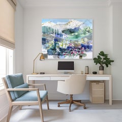 Primavera en la montaña - Paisaje abstracto en capas Pintura Colorfield