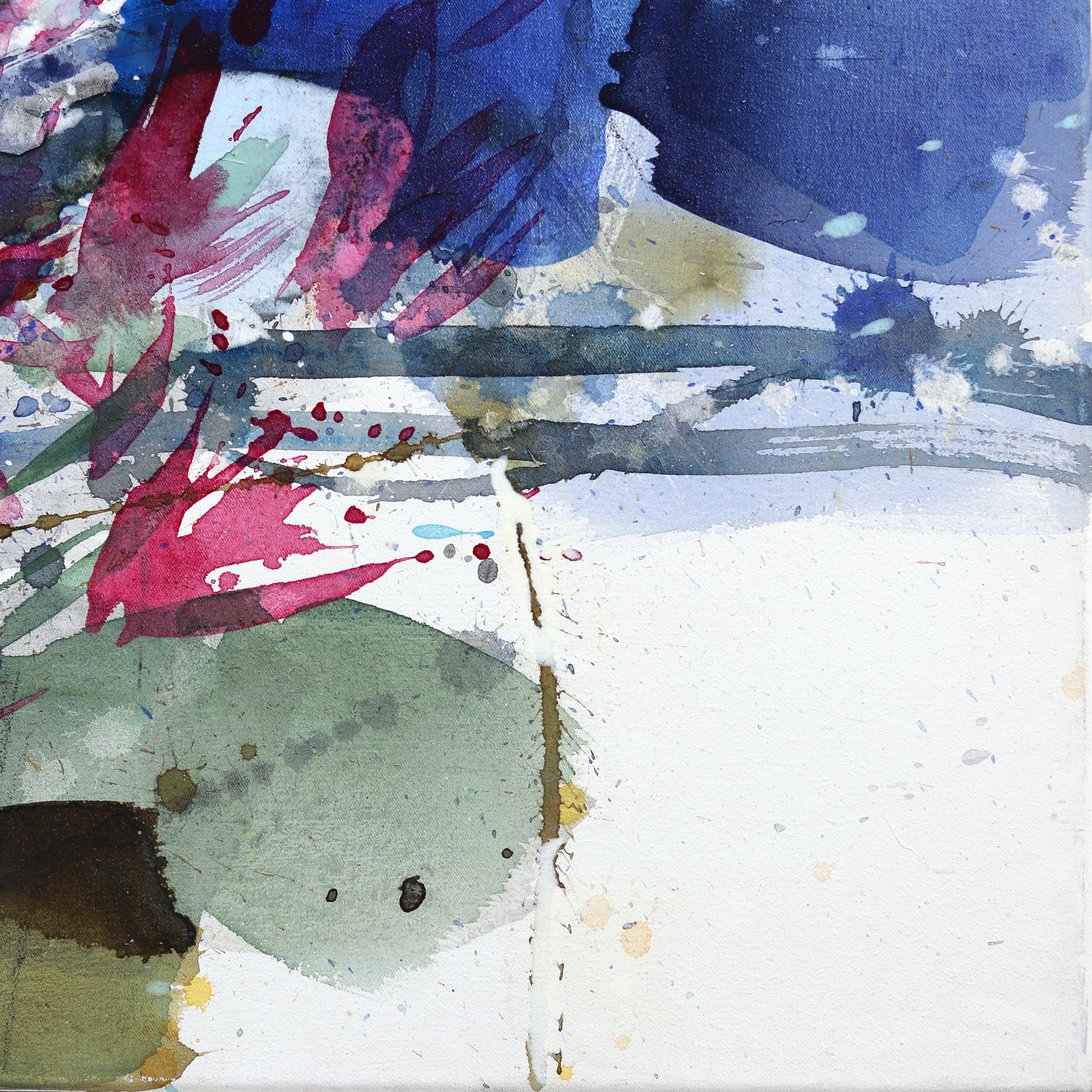 Mountain Spring - Mehrlagiges abstraktes Landschaftsgemälde mit Farbfeldmalerei (Abstrakt), Painting, von Greet Helsen