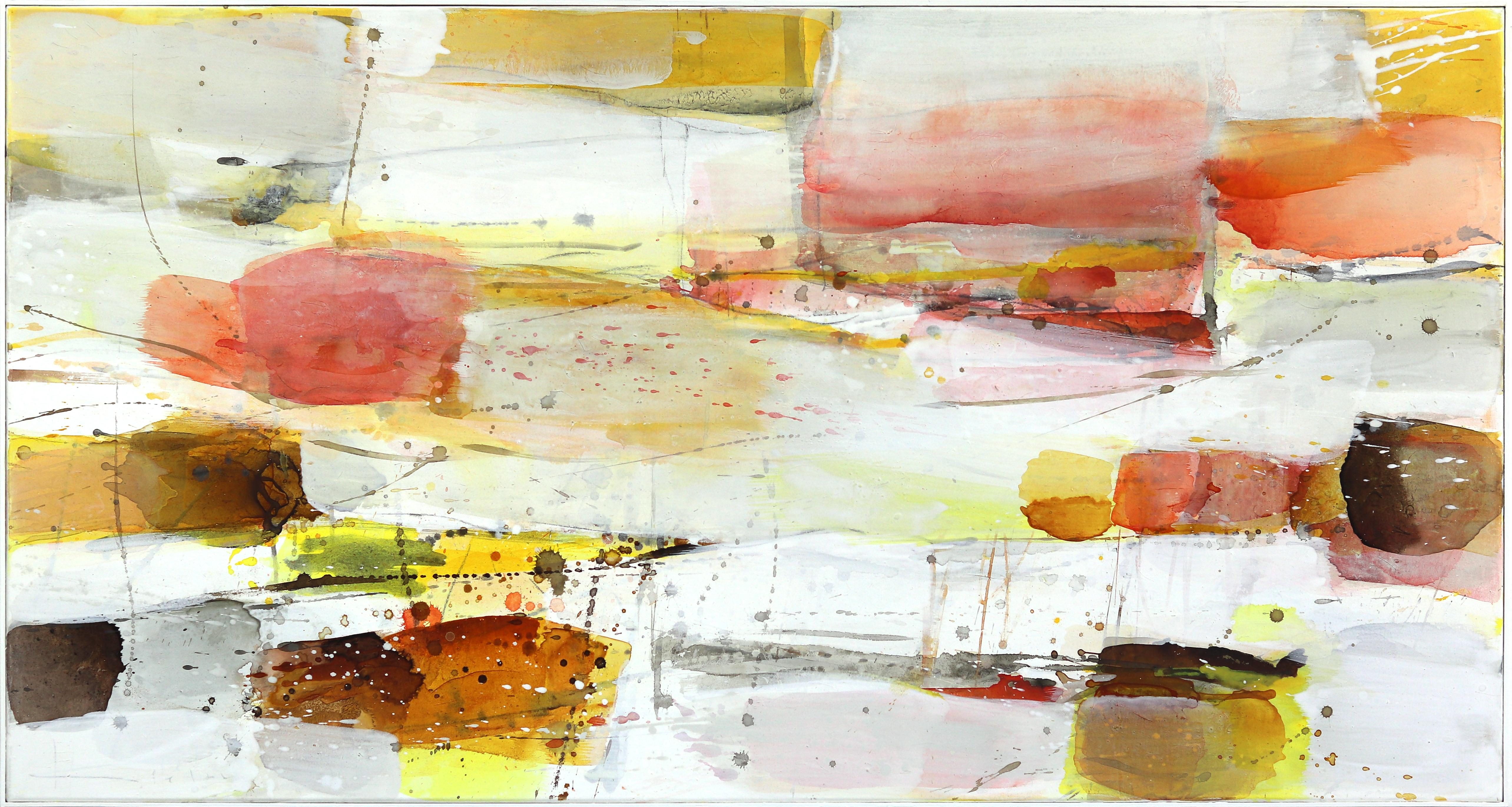 Tramonto - Pittura astratta a strati luminosi in campo cromatico - Mixed Media Art di Greet Helsen