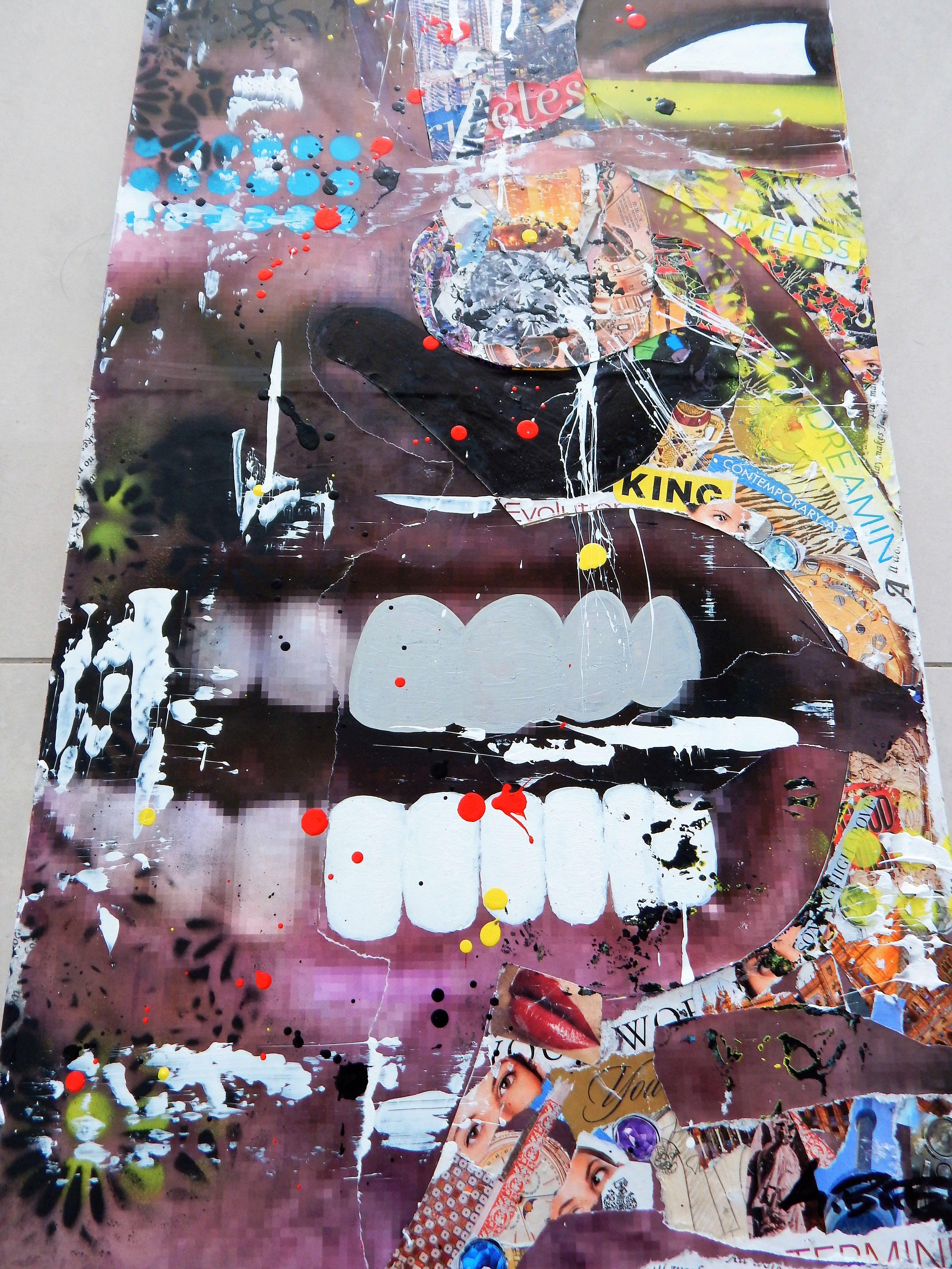 All Work No Play, Mixed Media on Wood Panel - Pop Art Mixed Media Art by Greg Beebe