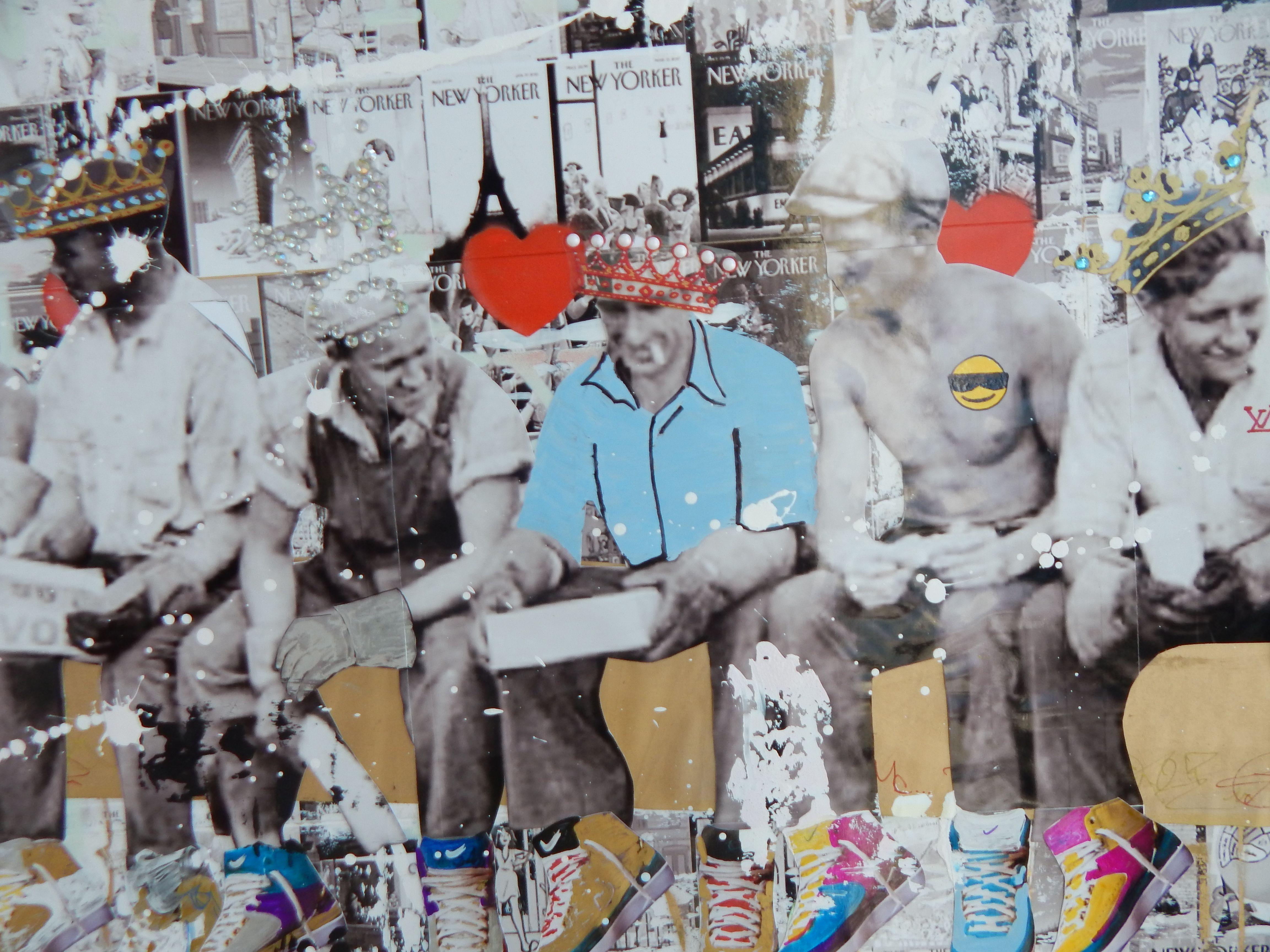 NYC Lunchin, tecnica mista su pannello di Wood - Mixed Media Art Pop Art di Greg Beebe