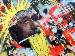 Piensa en punk, Técnica mixta sobre panel de madera