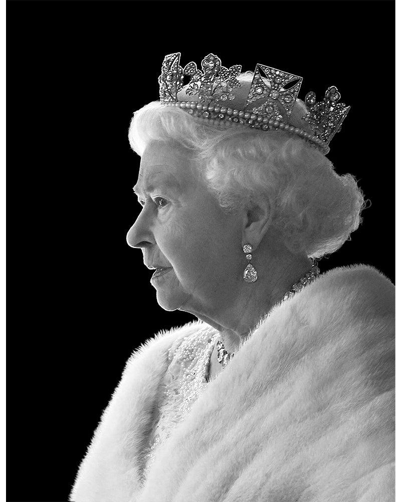 Greg Brennan Black and White Photograph - HM Queen Elizabeth II profile portrait, 2015