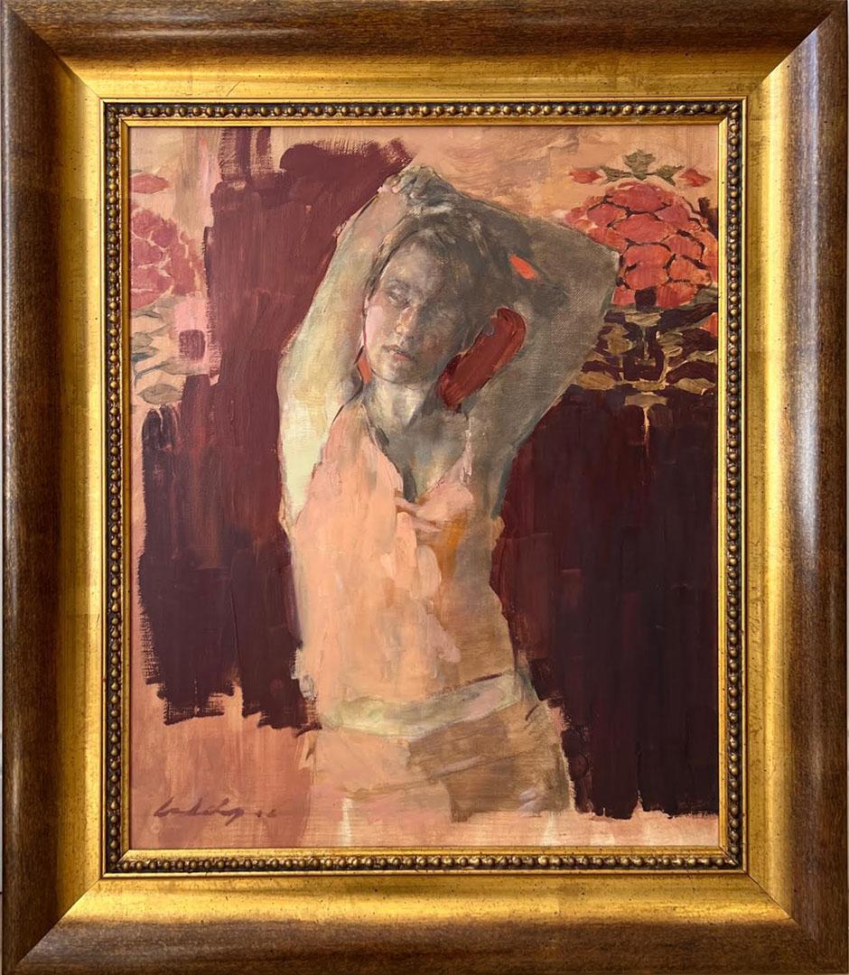 Armlehnen über Kopf – Painting von Greg Calibey