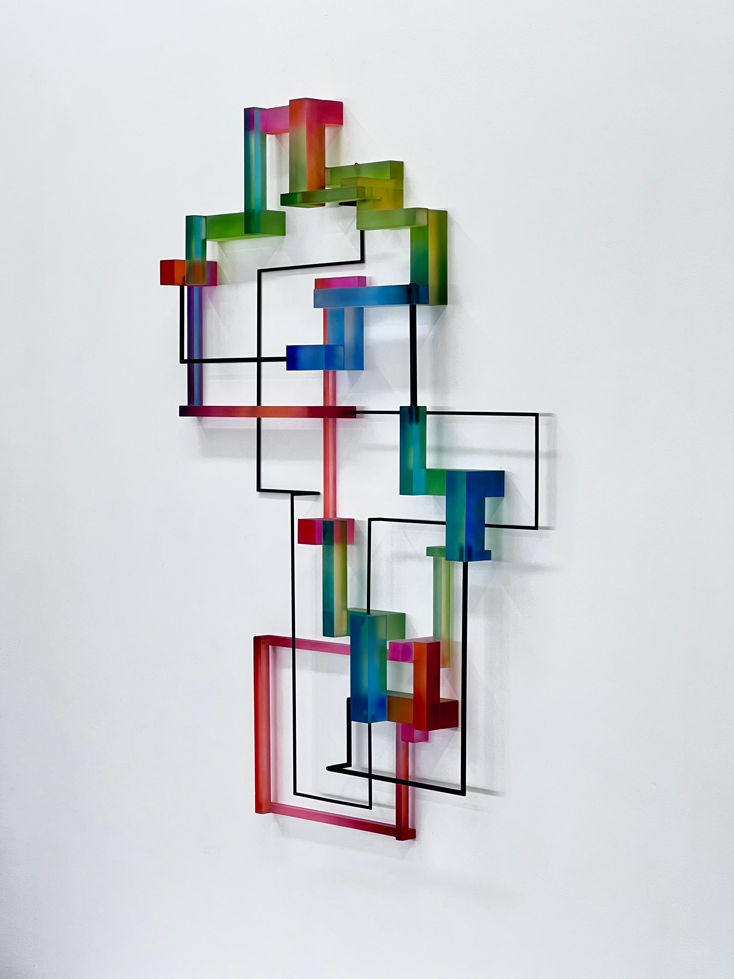 Zeitgenössische moderne abstrakte geometrische Skulptur von Antoinette – Sculpture von Greg Chann