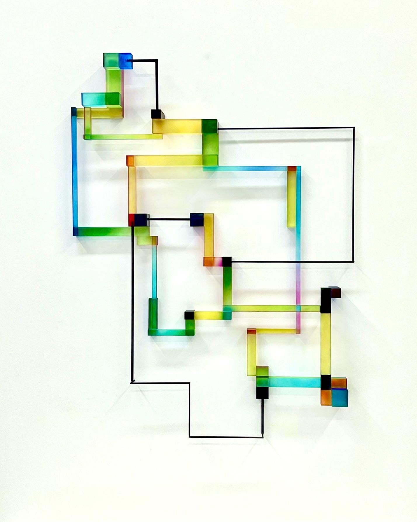 Greg Chann Abstract Sculpture - Derain Derain : contemporary modern abstract geometric sculpture