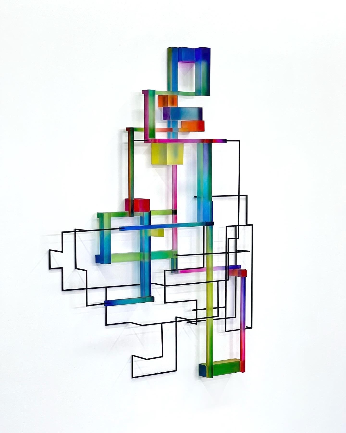 Zeitgenössische moderne abstrakte geometrische Skulptur der Faute d'Arte – Sculpture von Greg Chann