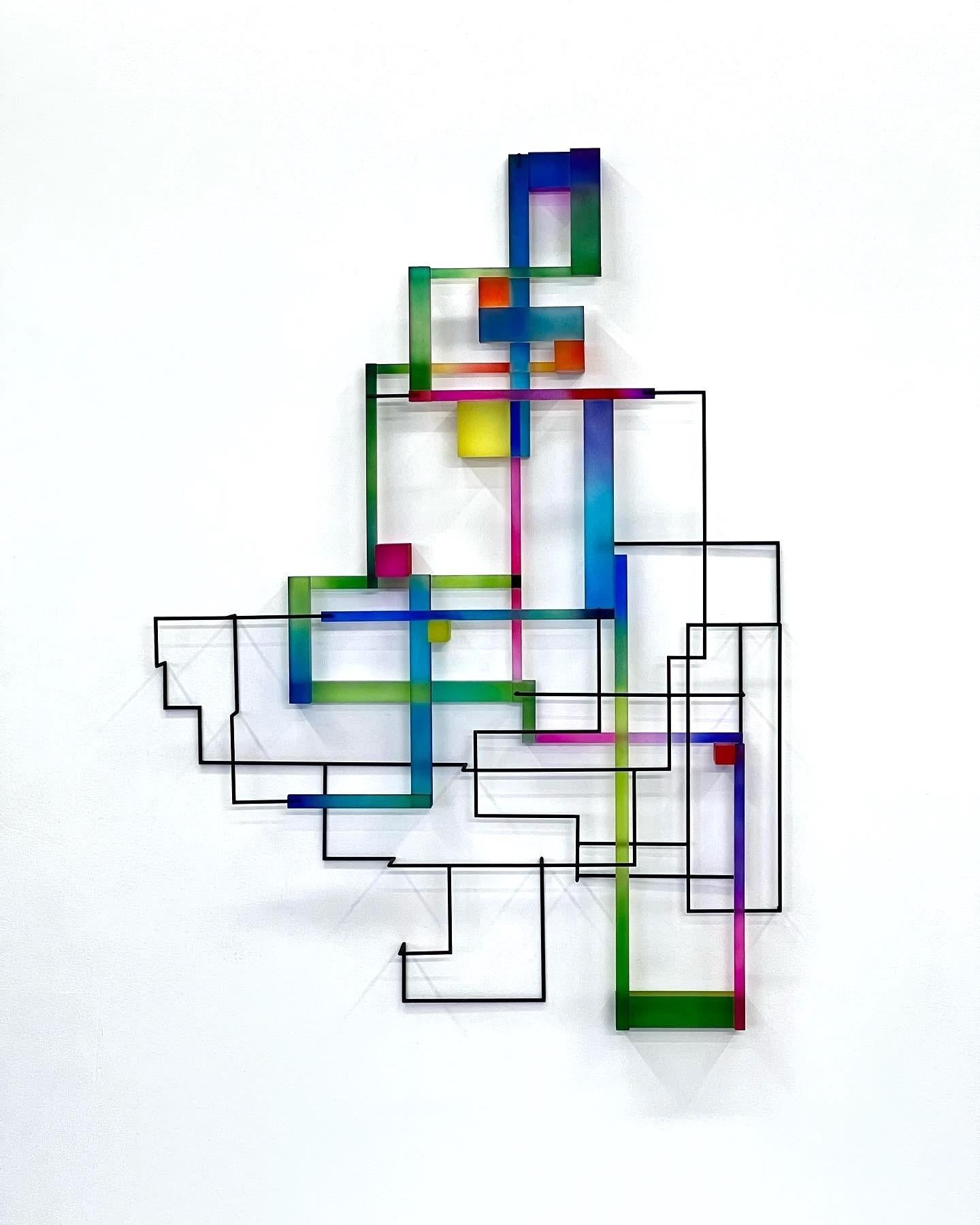 Zeitgenössische moderne abstrakte geometrische Skulptur der Faute d'Arte