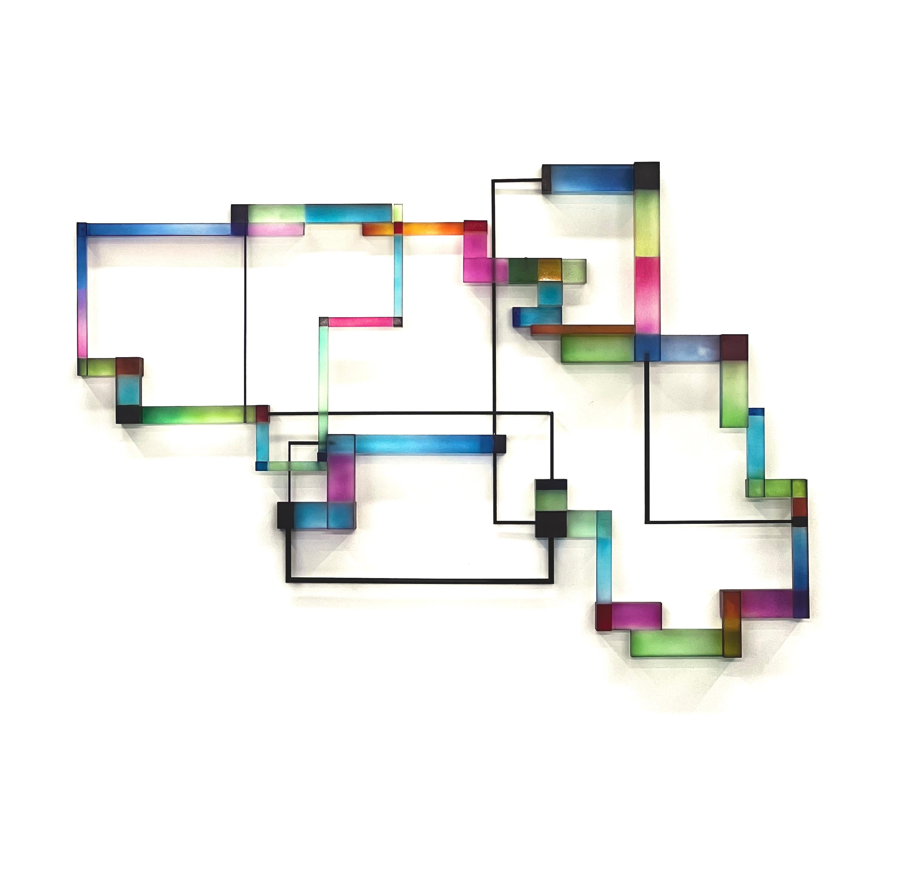 Greg Chann Abstract Sculpture - Madame M : contemporary modern abstract geometric sculpture