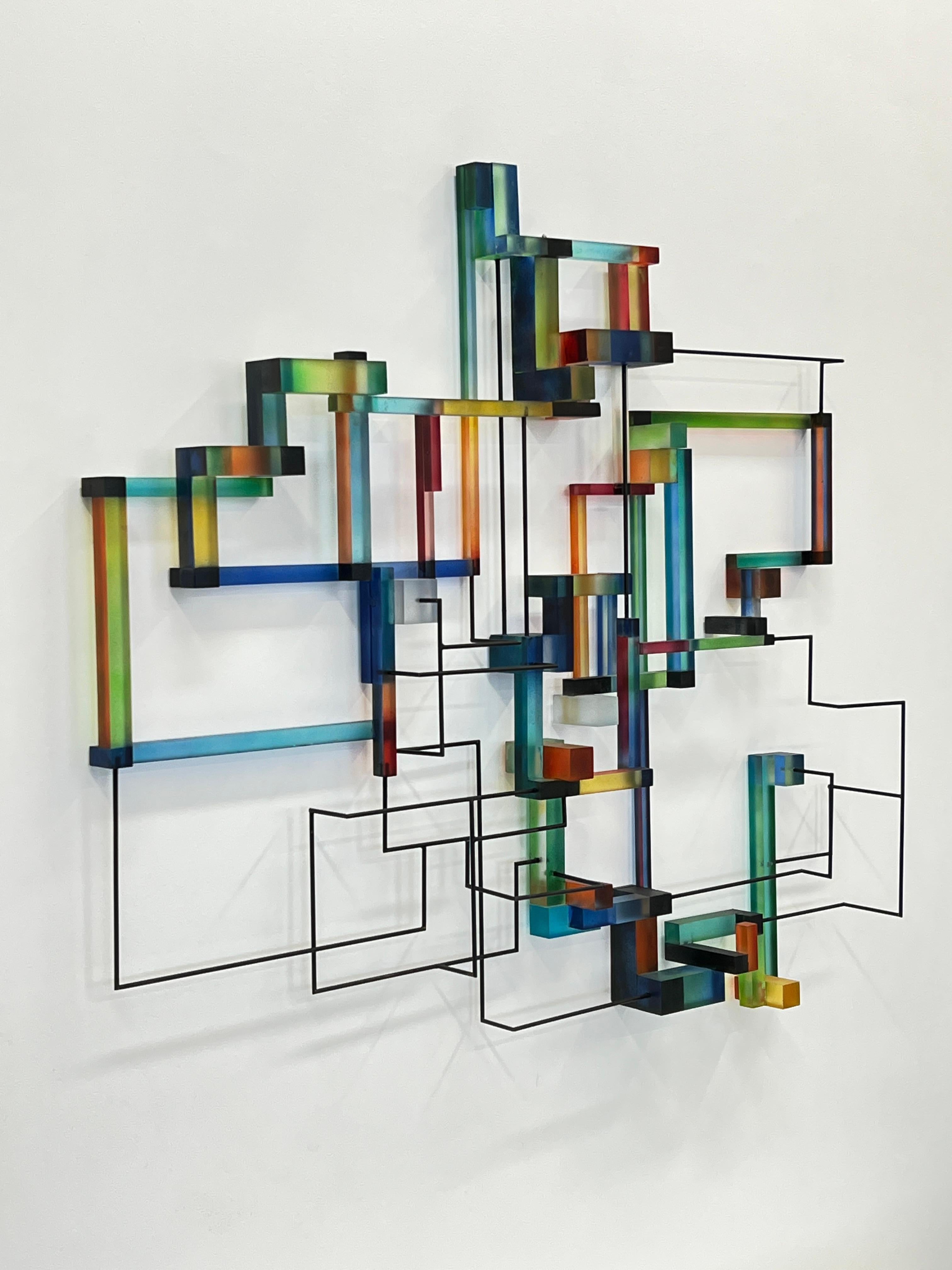 Prozor: zeitgenössische moderne abstrakte geometrische Skulptur – Sculpture von Greg Chann