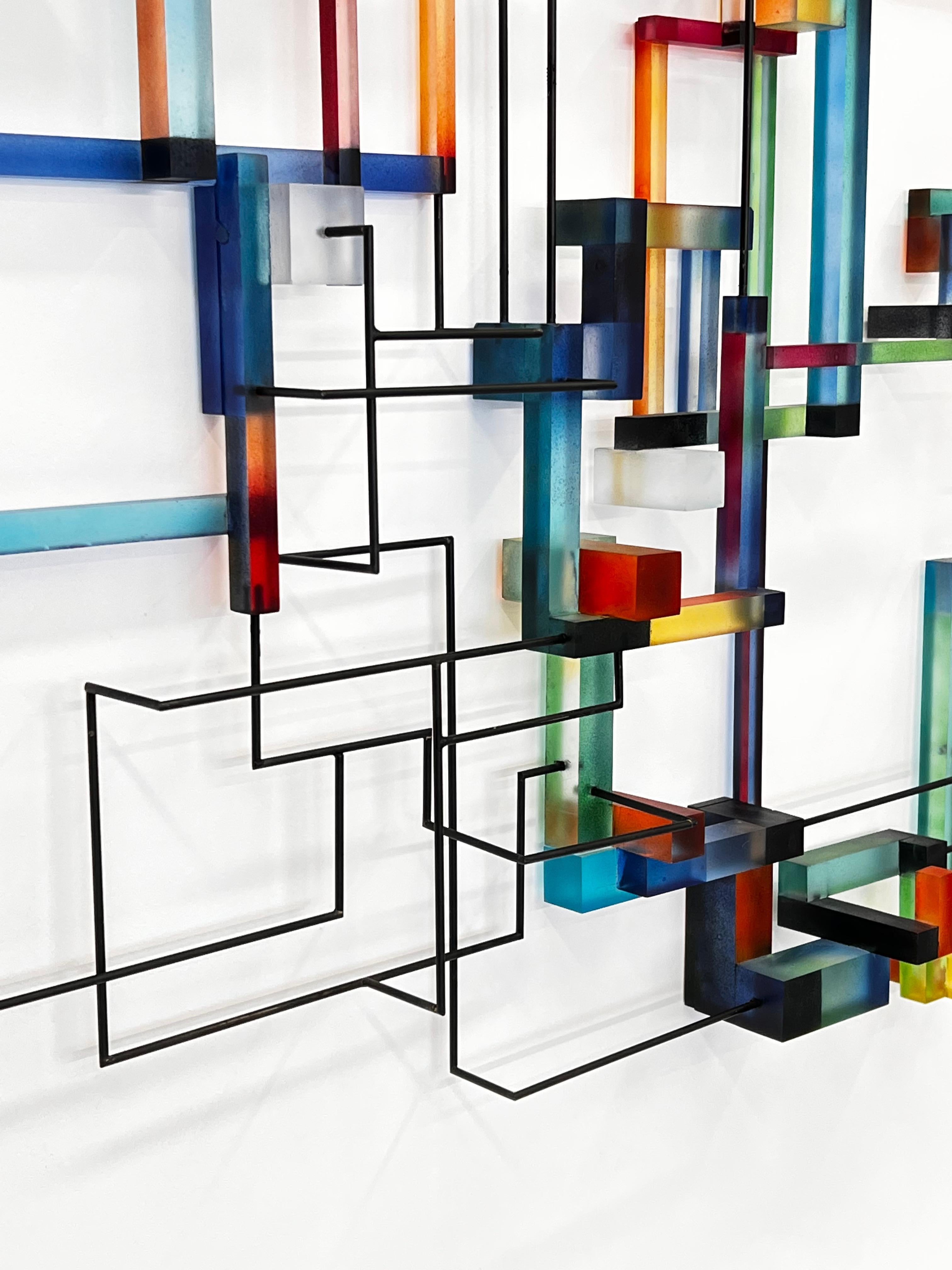 Prozor: zeitgenössische moderne abstrakte geometrische Skulptur (Geometrische Abstraktion), Sculpture, von Greg Chann