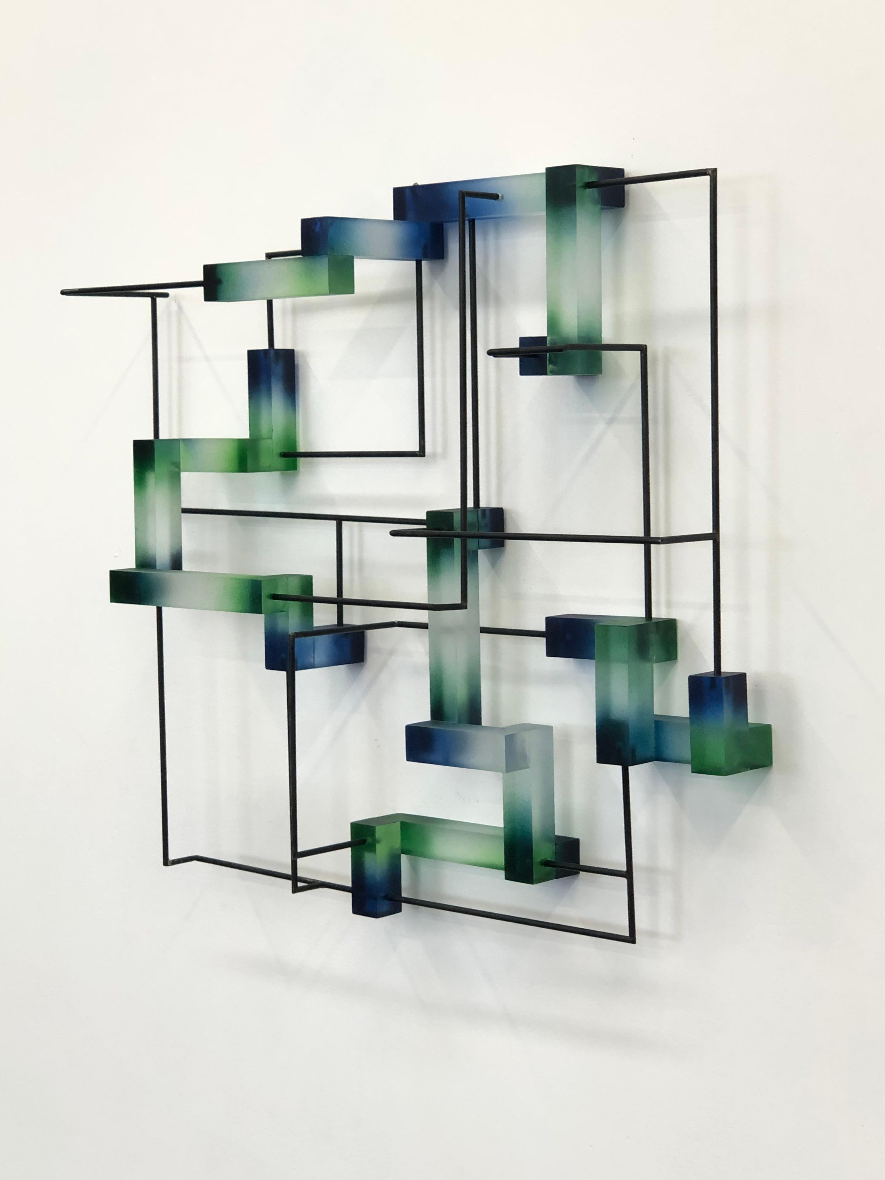 Scepter : contemporary modern abstract geometric sculpture - Beige Abstract Sculpture by Greg Chann
