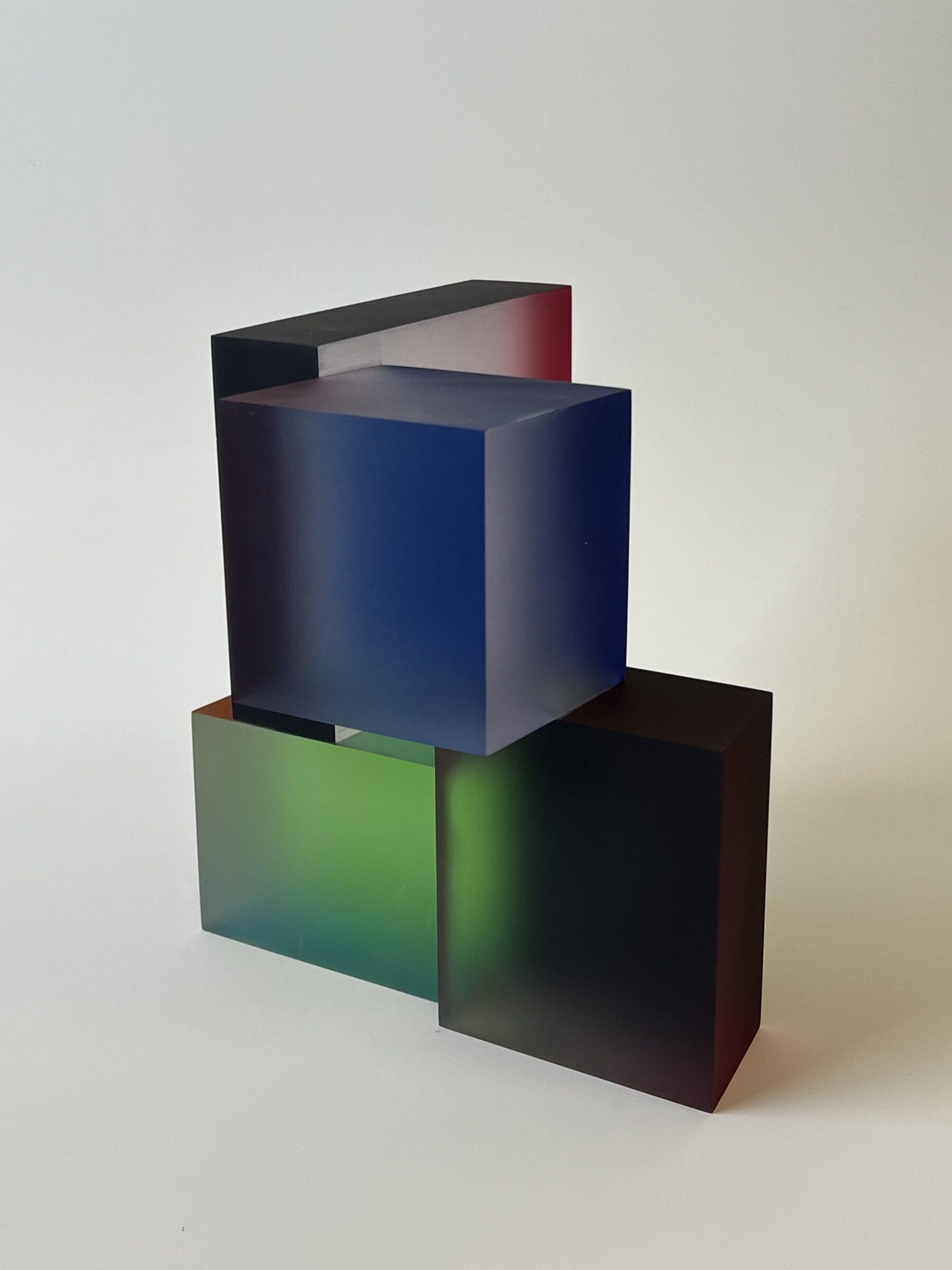 Greg Chann Abstract Sculpture - Stack I : contemporary modern geometric sculpture