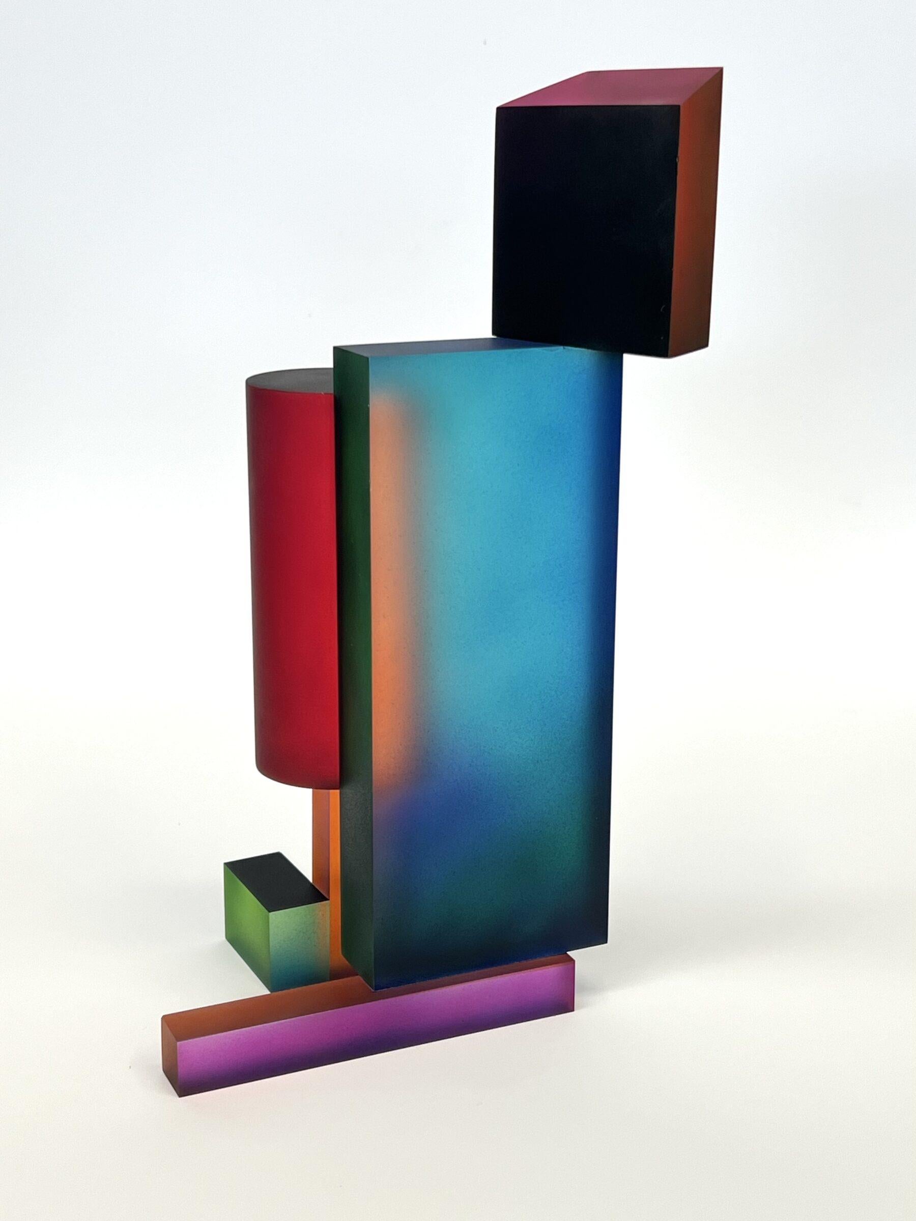 Greg Chann Abstract Sculpture - Stack IV : contemporary modern geometric sculpture
