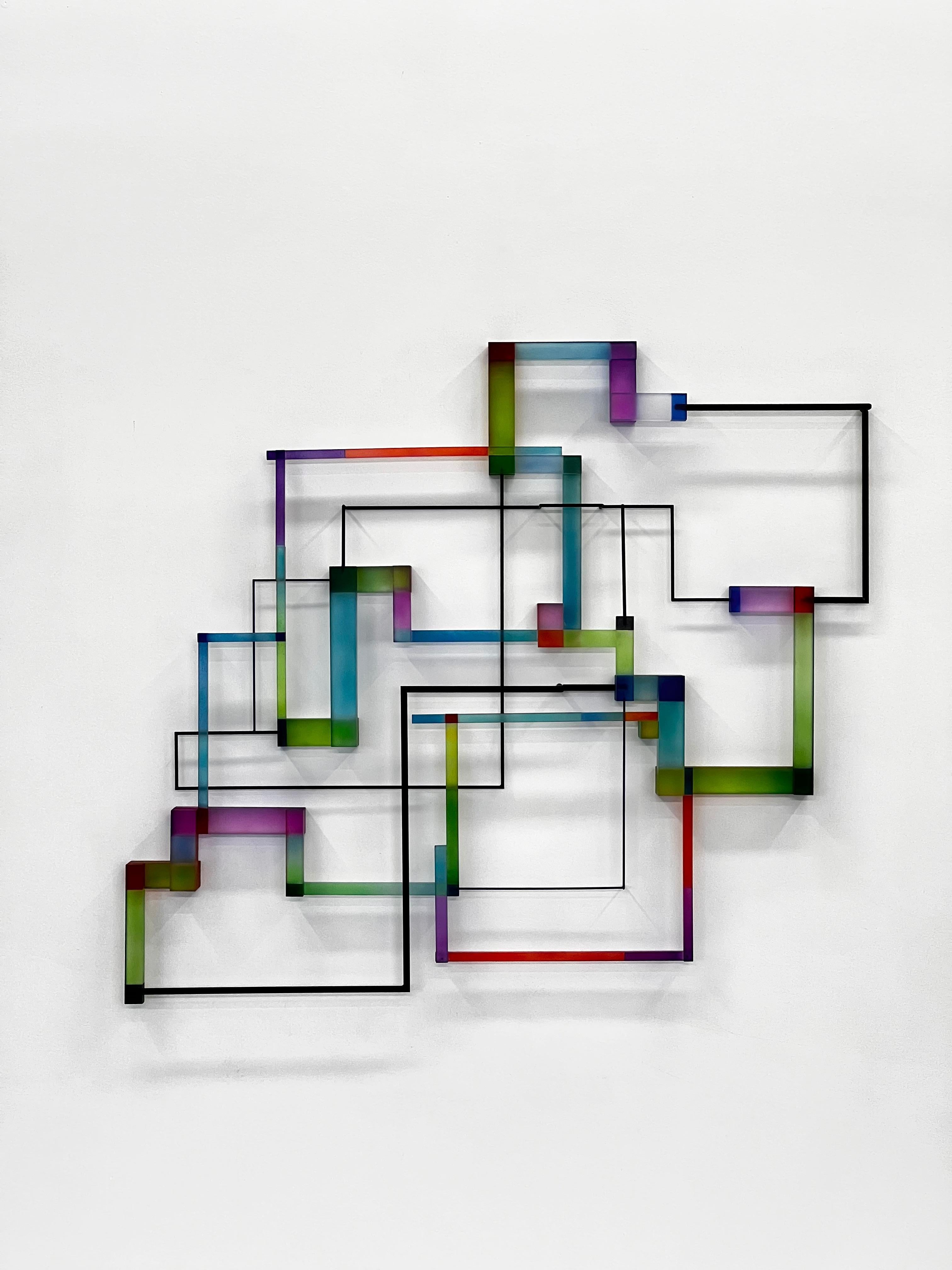 Greg Chann Abstract Sculpture - Surf : contemporary modern abstract geometric sculpture