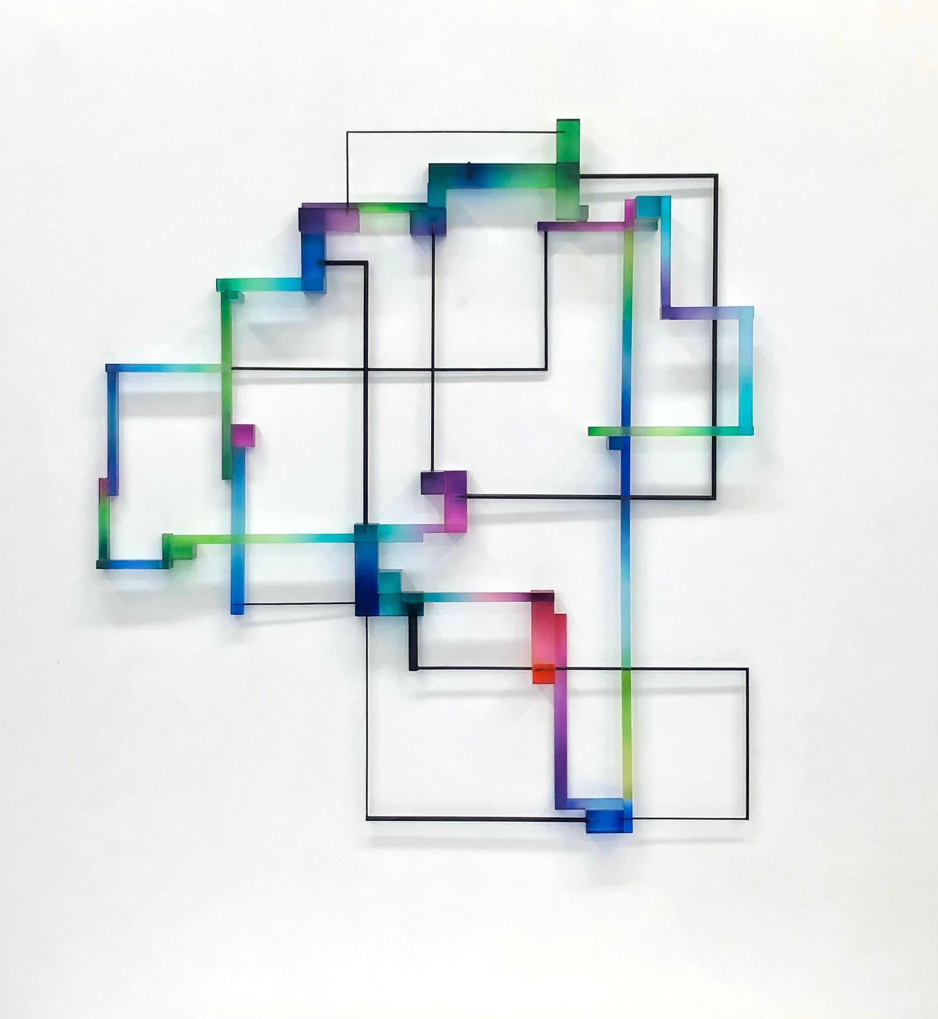 Greg Chann Abstract Sculpture - TGL : contemporary modern abstract geometric sculpture