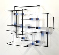 Transblue : contemporary modern abstract geometric sculpture