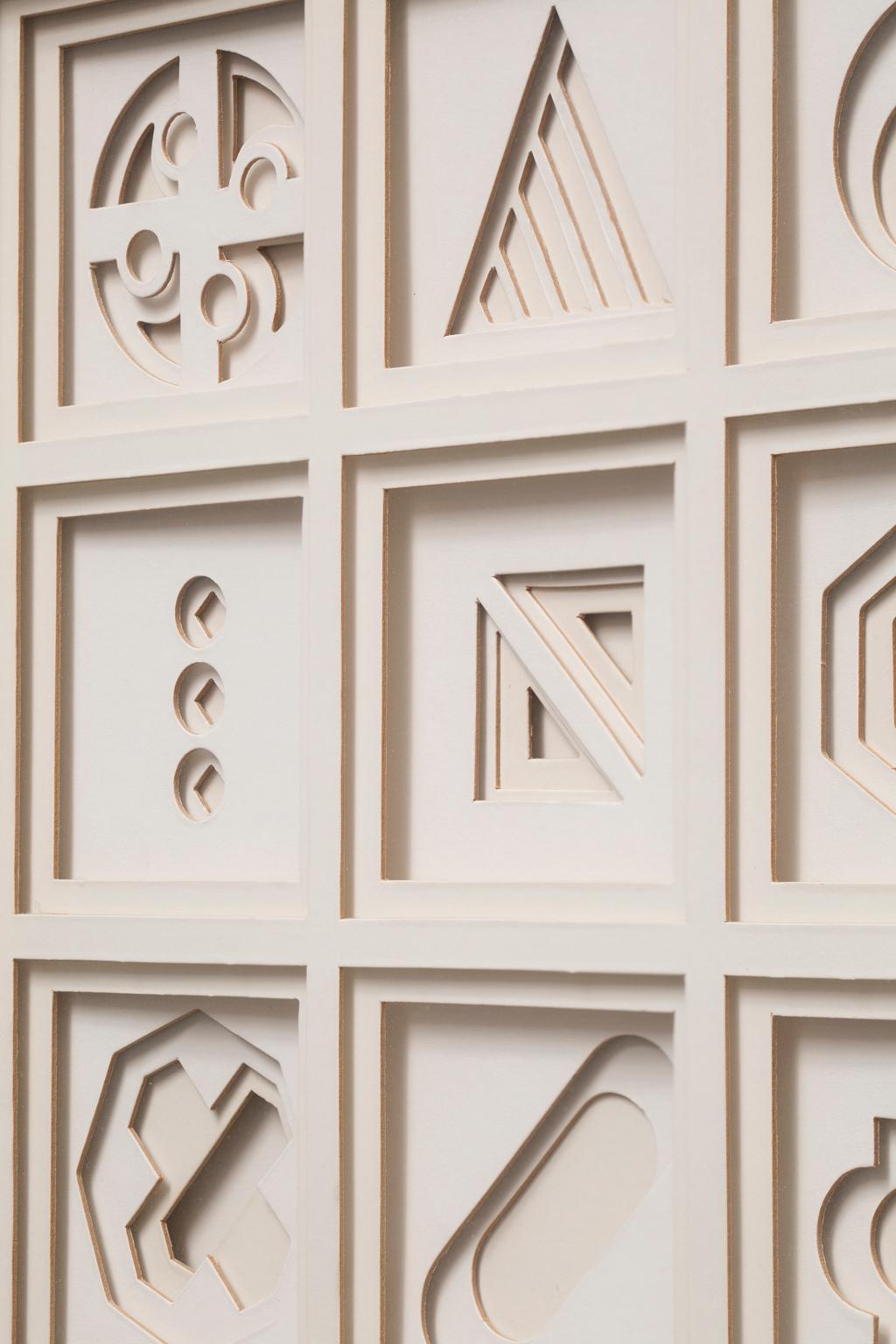  Greg Copeland, 3-dimensionales, mehrschichtiges, geschliffenes Papier in neun Formen im Angebot 5