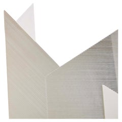 Greg Copeland #633 Firmado Modern Geometric Op Art Space Age Espejo Enmarcado Años 70