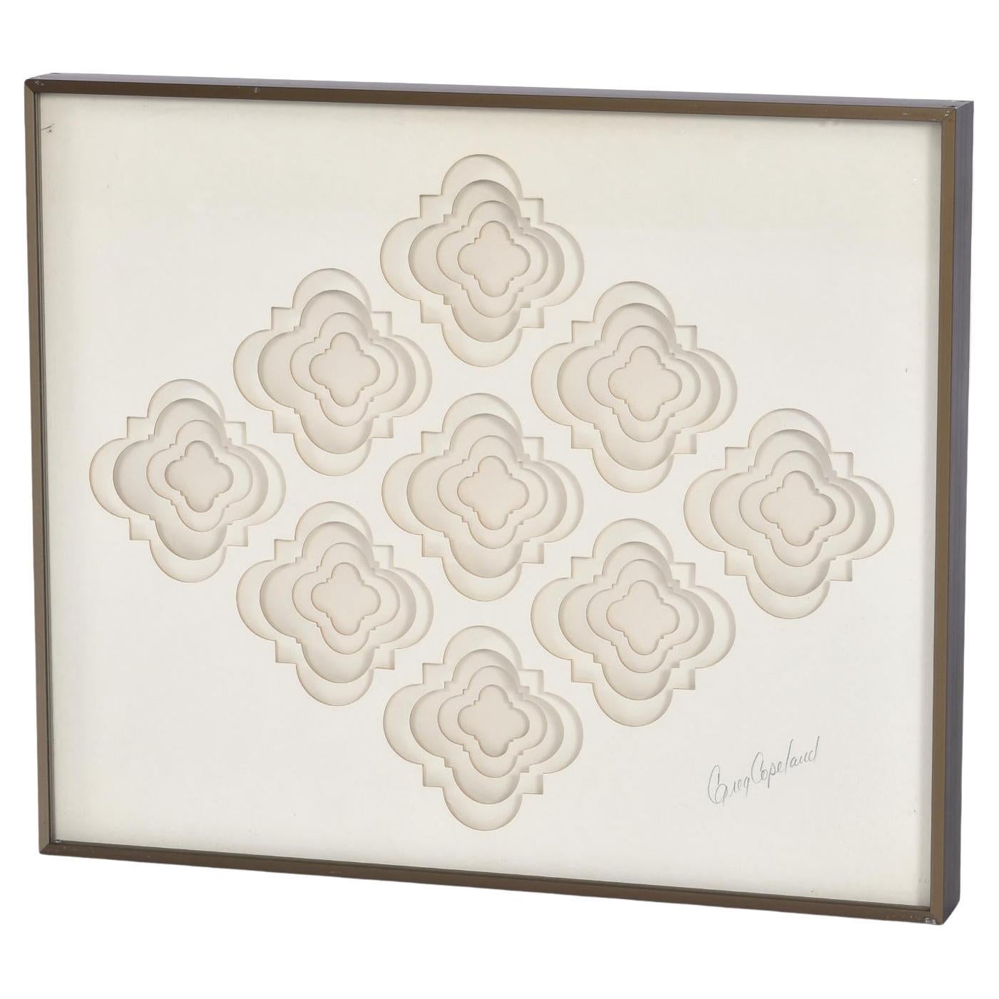 Greg Copeland Art Mult-Layer Quatrefoil-Diamantschliff-Papier-Assemblage mit Diamantschliff im Angebot