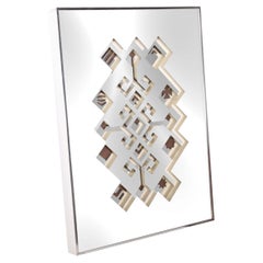 Greg Copeland Op Art Geometric Abstract Mirror Mid Century Modern Framed 1973