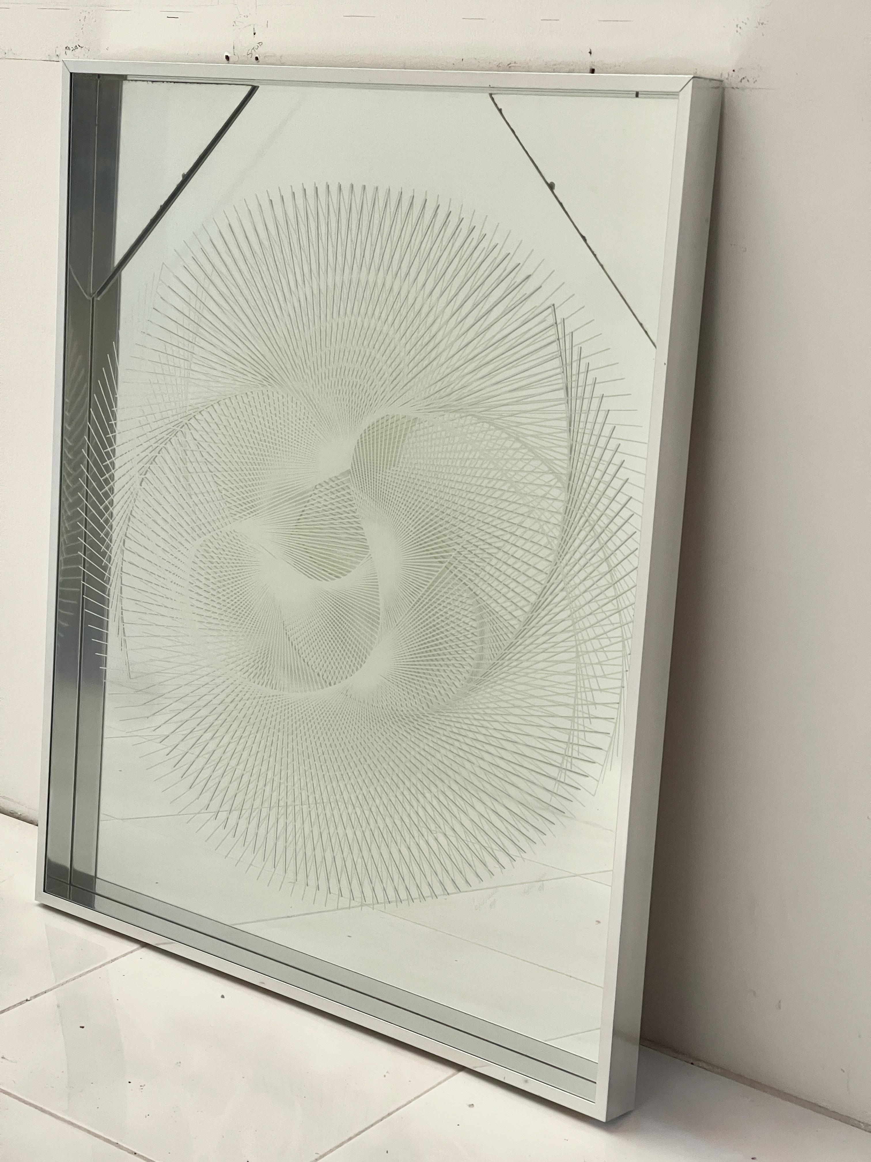 Greg Copeland OpArt Mirror (2 available) In Good Condition In Hanover, MA