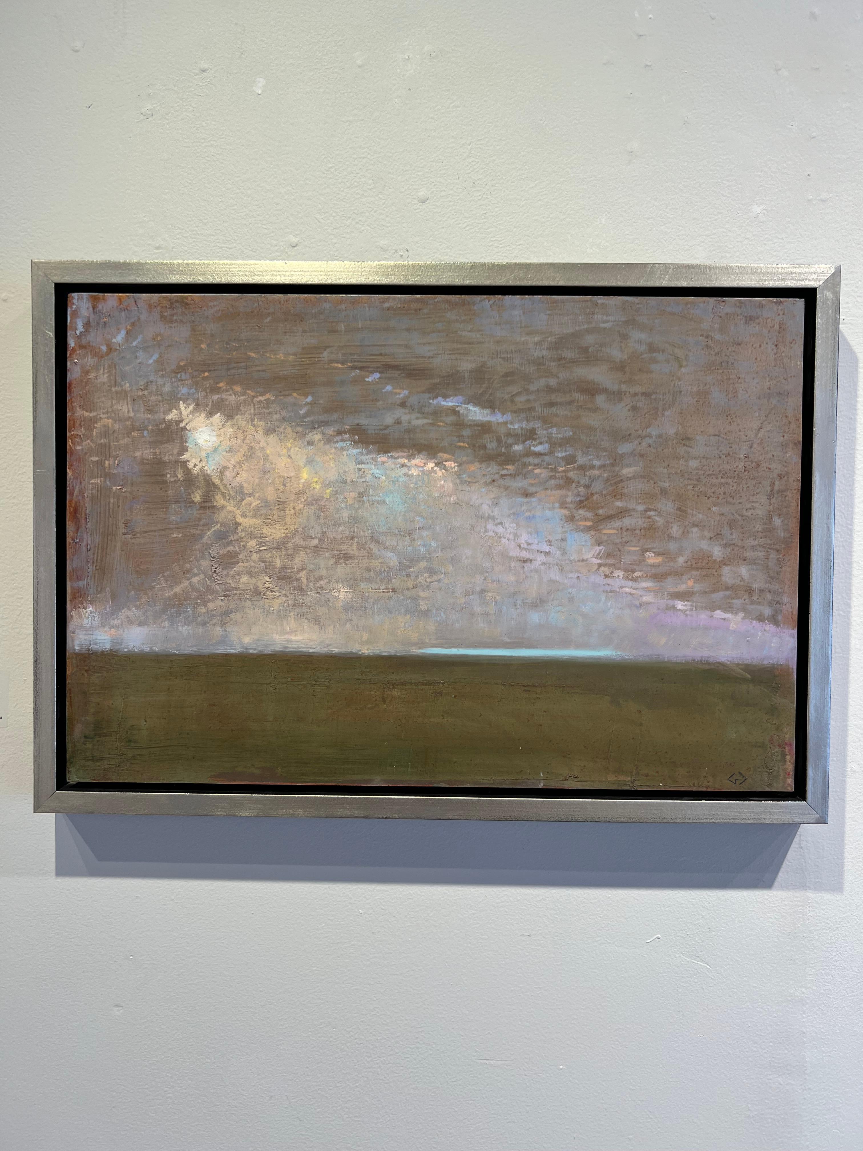 Nubes y luna temprana - Painting de Greg Decker