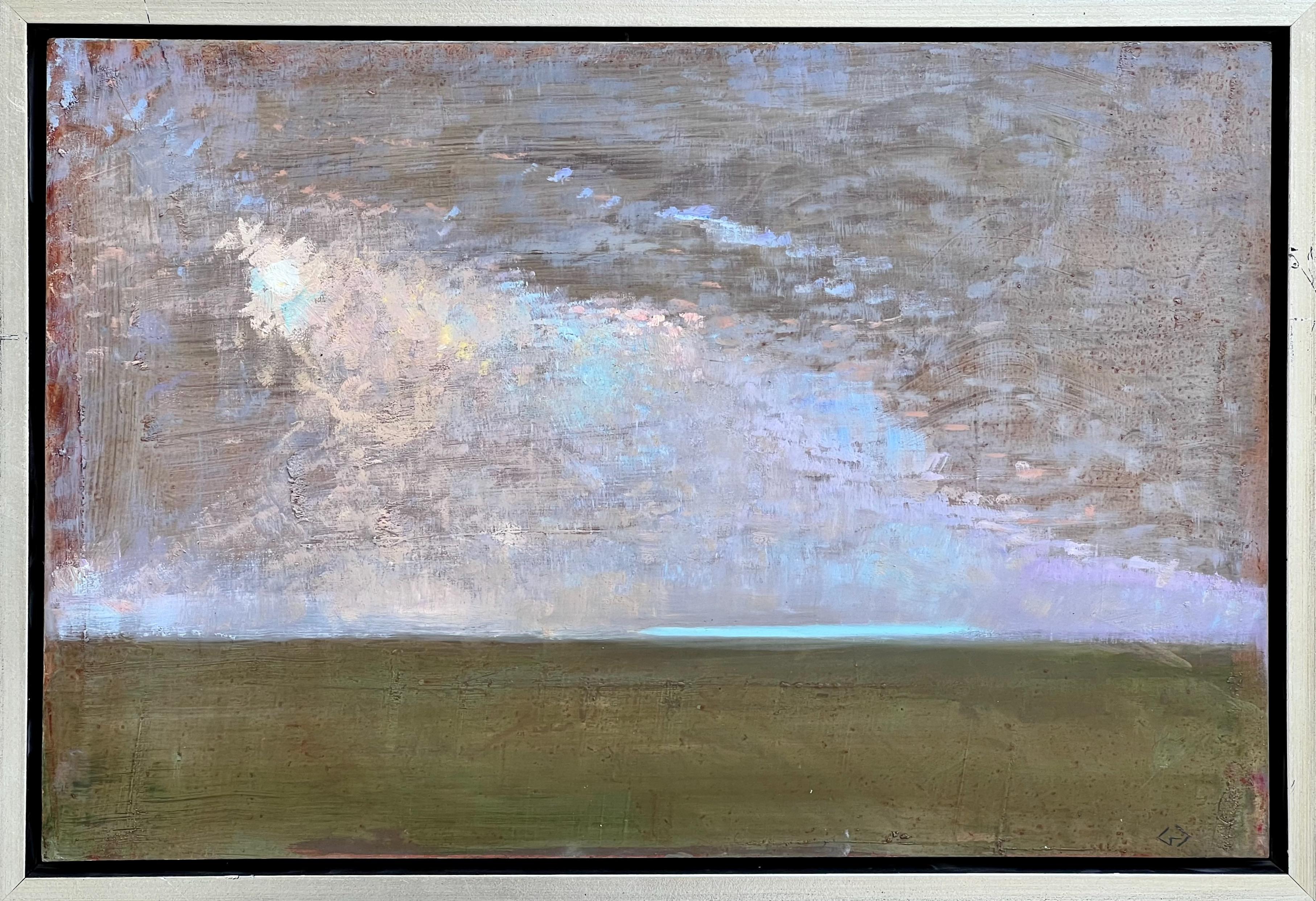 Greg Decker Landscape Painting - Clouds and Early Moon