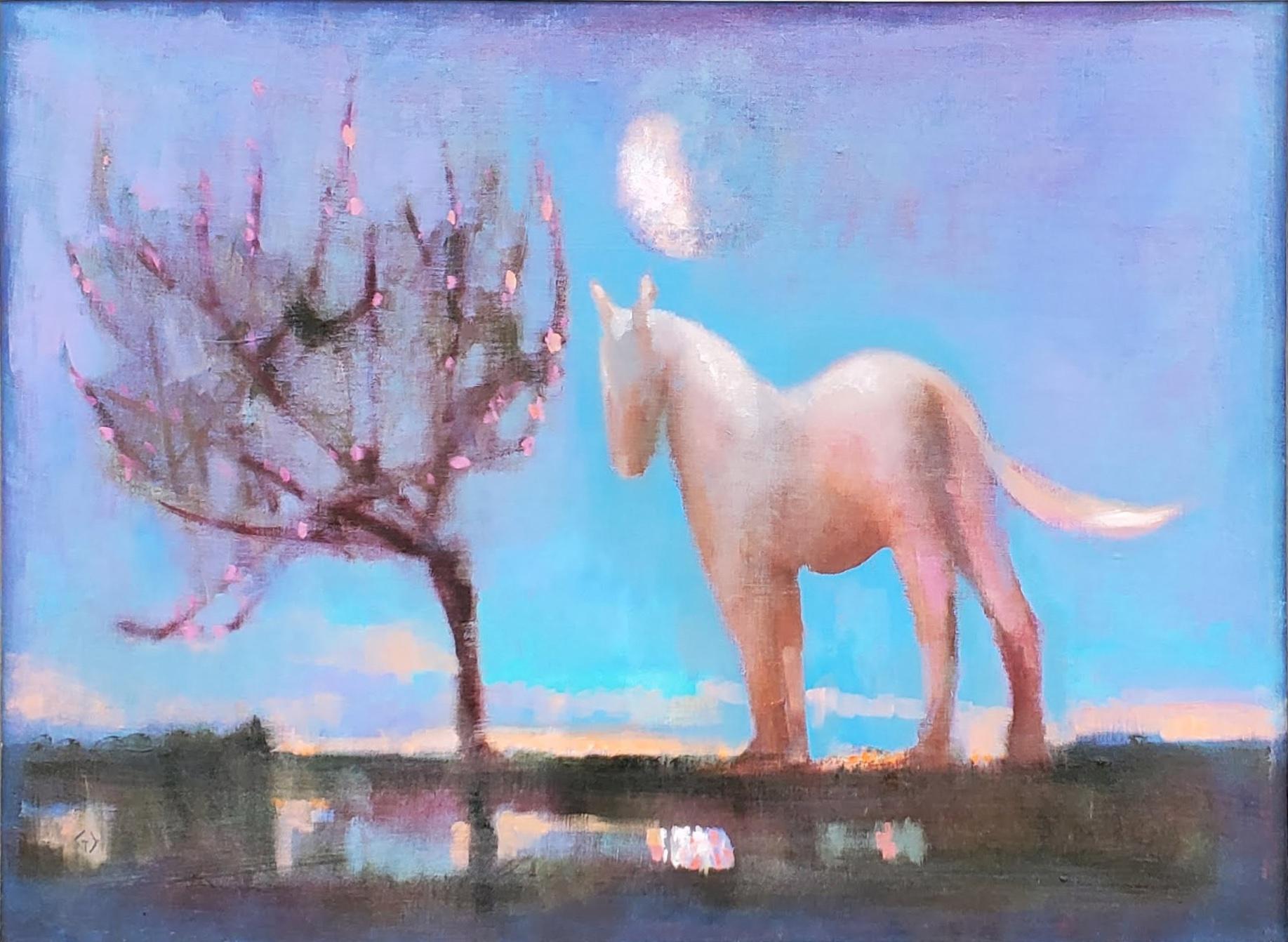 Greg Decker Animal Painting - Horse in Spring, Sunset