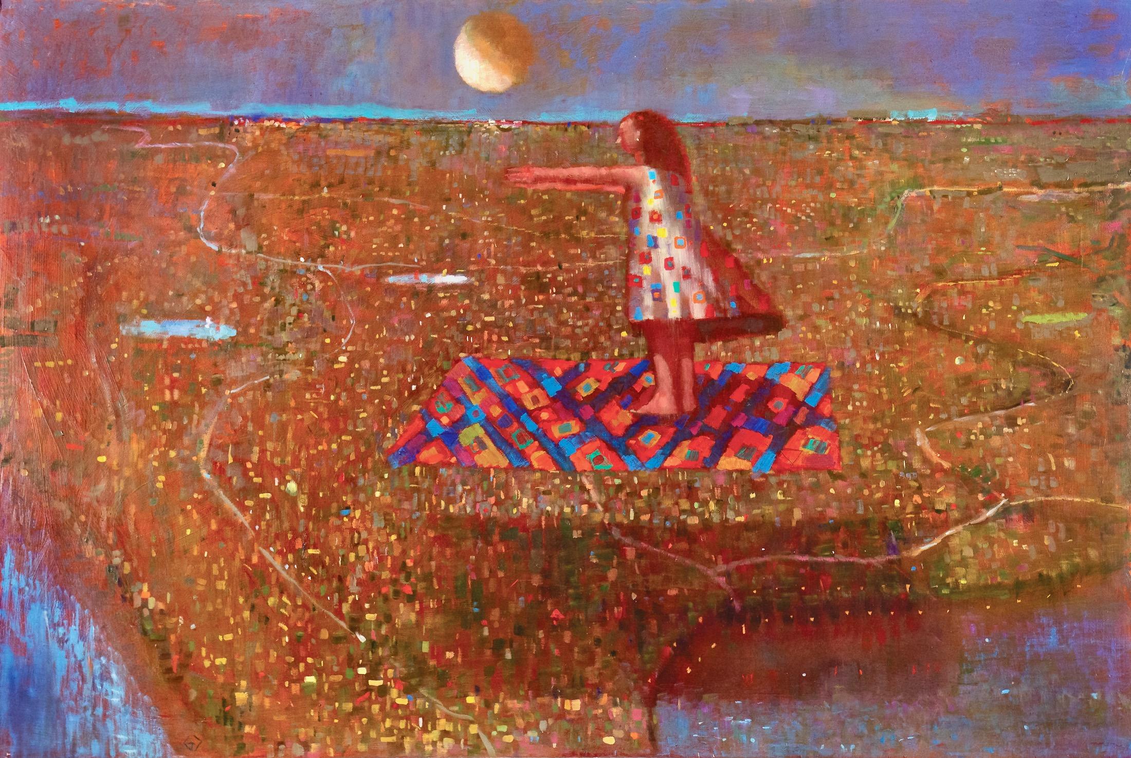 Animal Painting de Greg Decker - Alfombra mágica (Luna)