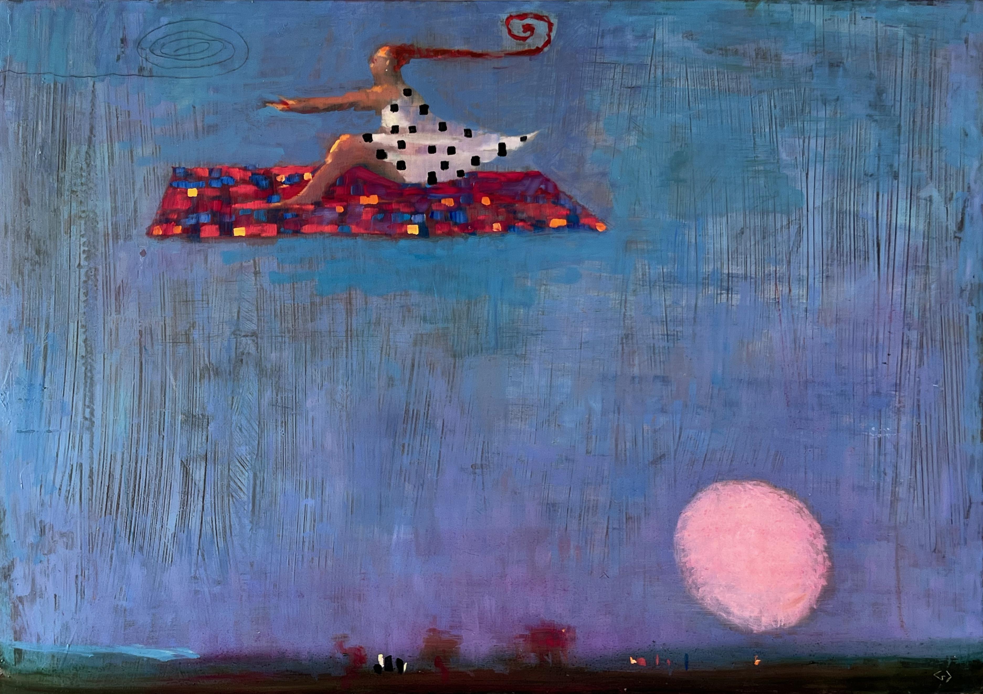 Greg Decker Animal Painting - Magic Carpet (Moon)