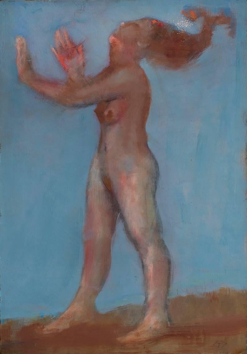 Greg Decker Nude Painting - Nude (Symbolist Style Figurative Painting of Nude Woman)