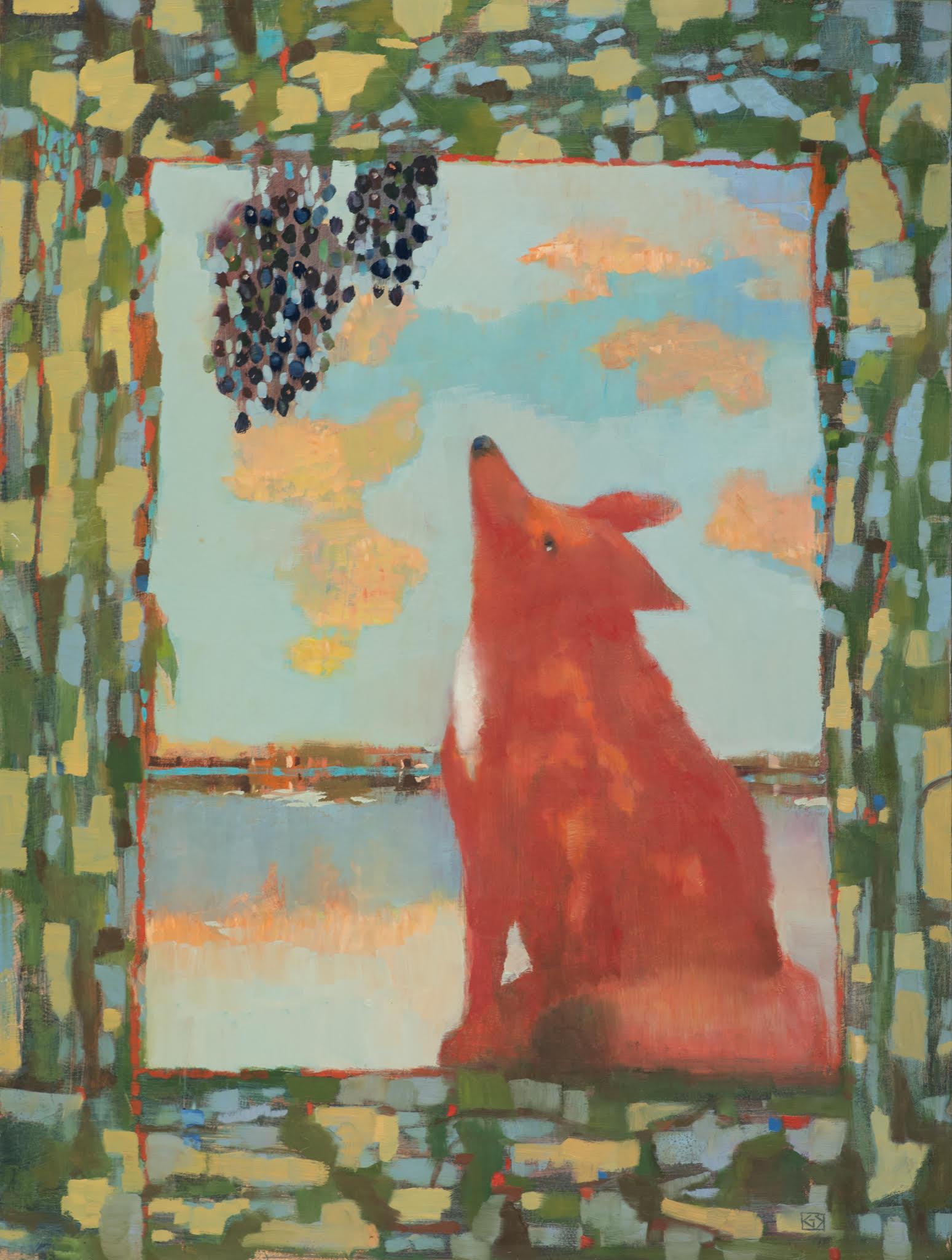 Animal Painting di Greg Decker - La volpe e l'uva