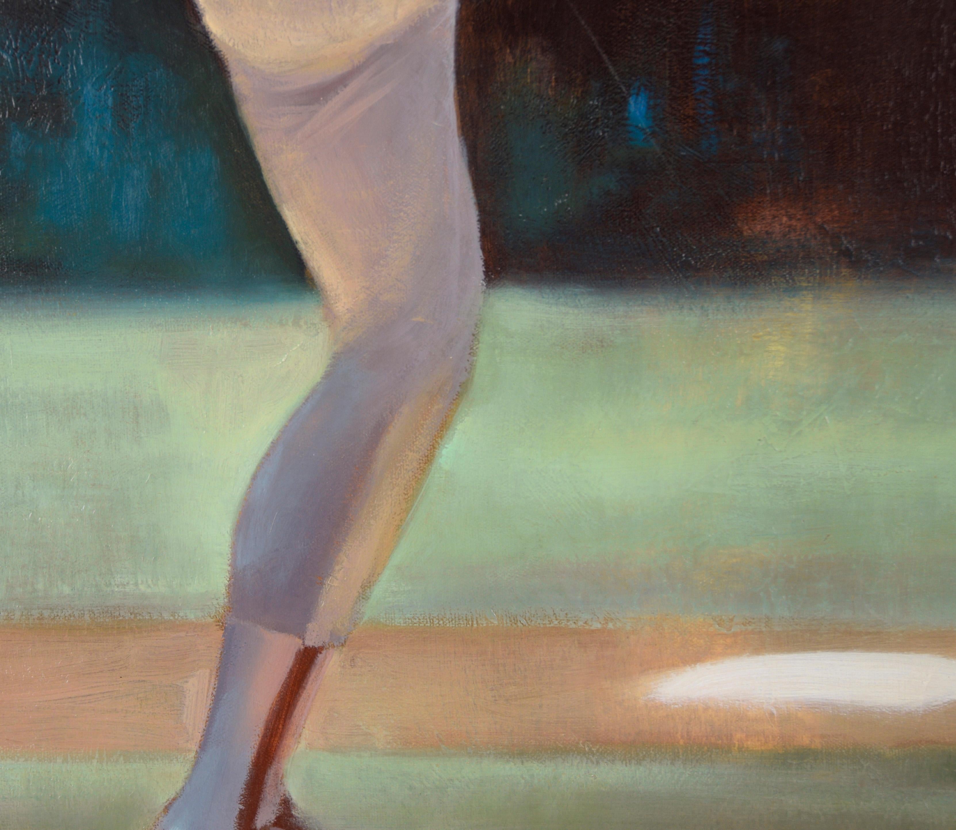 Joe Magrane Pitching for the St Louis Cardinals - Figurative Sports Painting im Angebot 2