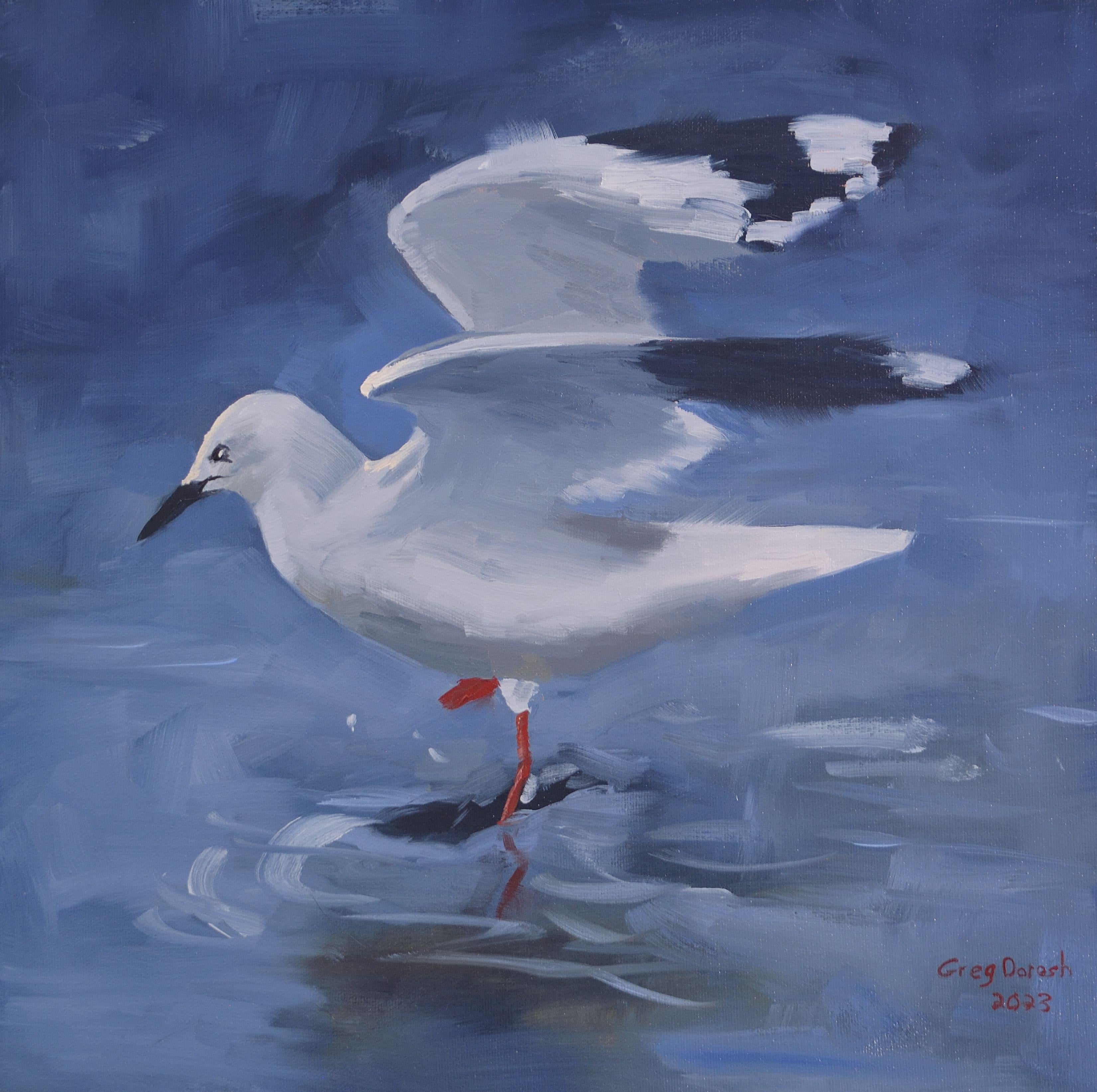 Happy Seagull, Gemälde, Öl auf Leinwand – Painting von Greg Dorosh