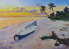 Peace at Sunset, Painting, Oil on Canvas