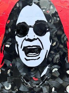 Ozzy Osbourne Mixed Media Artwork, Street Art Style, Framed, 2010+
