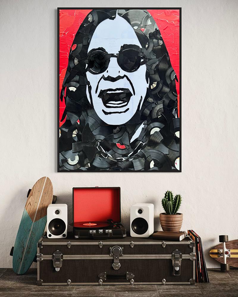 Ozzy Osbourne - Mixed Media Art de Greg Frederick