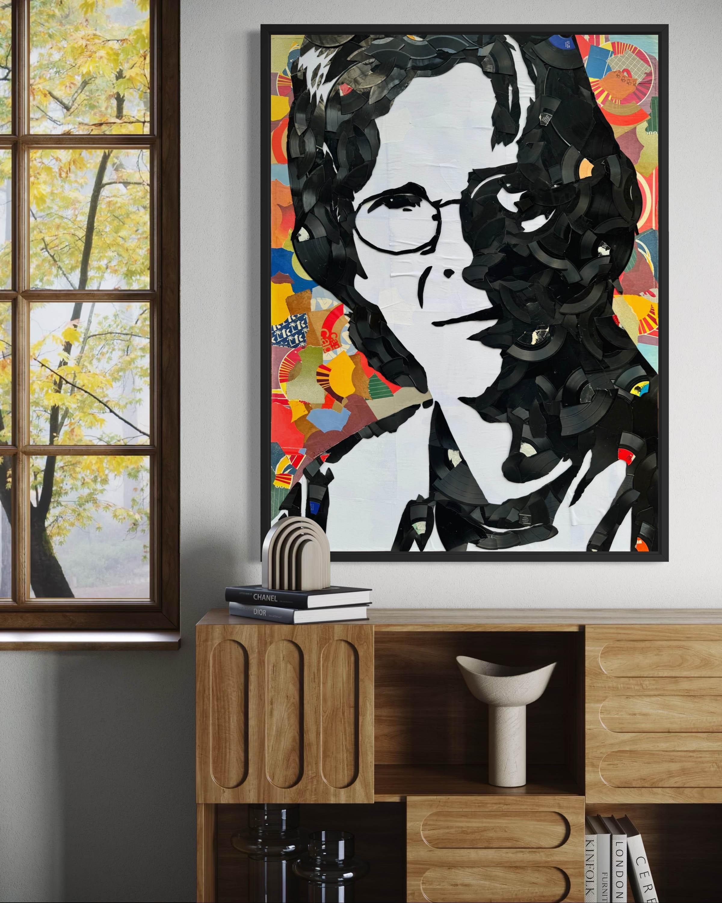 Phil Lesh (Grateful Dead, Vinyl, Original) - Mixed Media Art by Greg Frederick