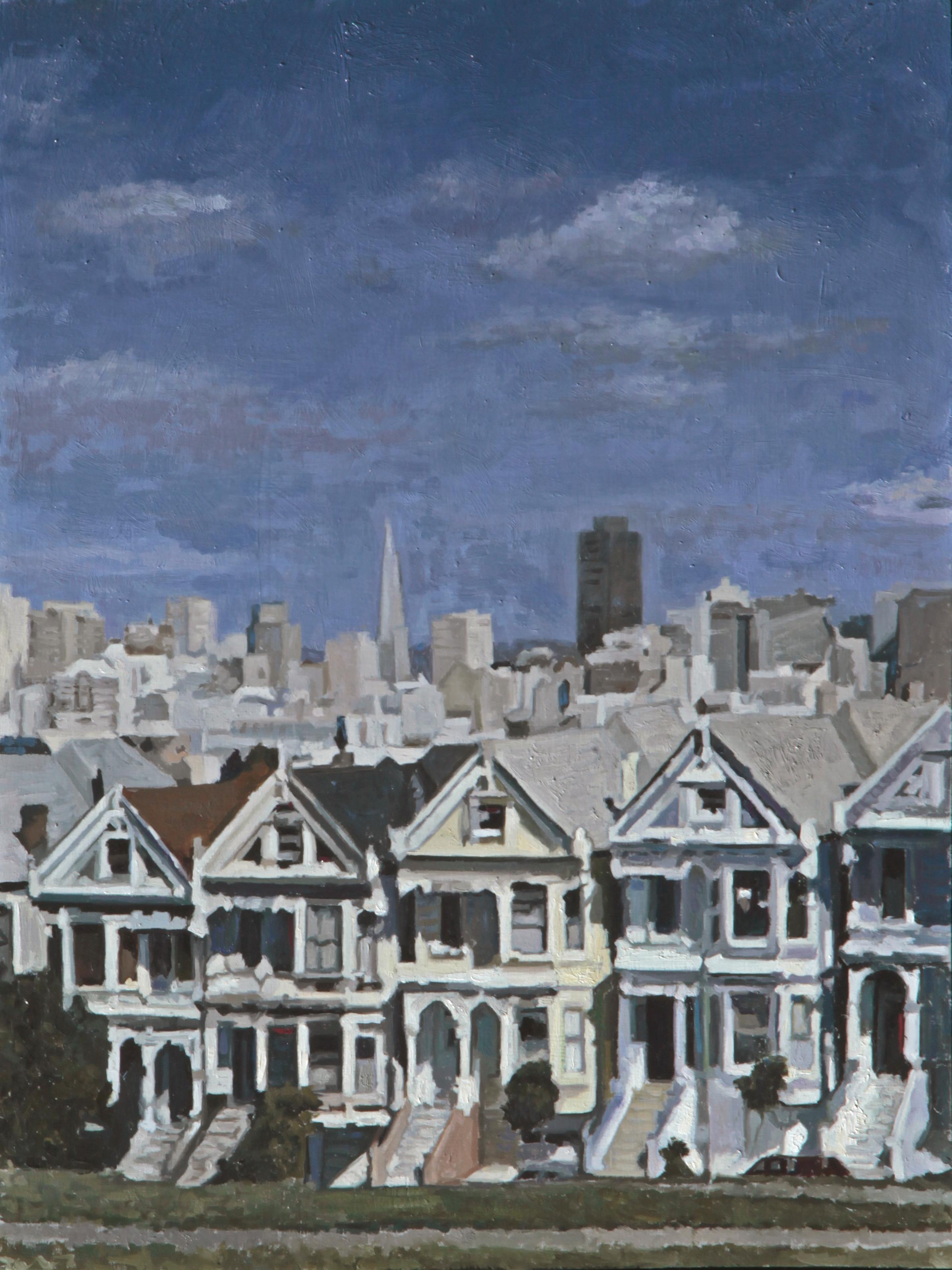 « Painted Ladies » (2025) par Greg Gandy, peinture à l'huile réaliste originale de paysage réaliste