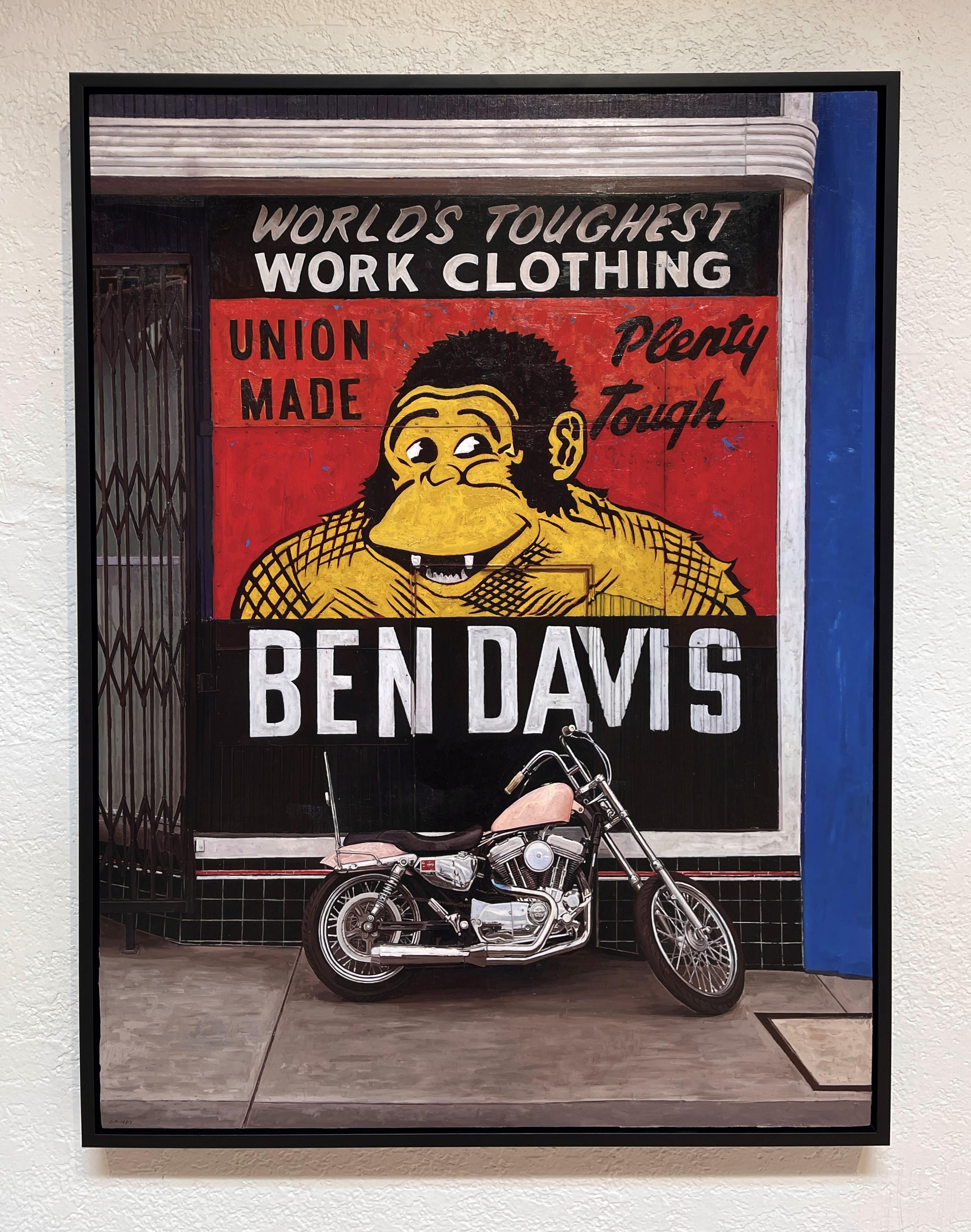 « Pink Harley » (2025) par Greg Gandy, peinture à l'huile originale en vente 2