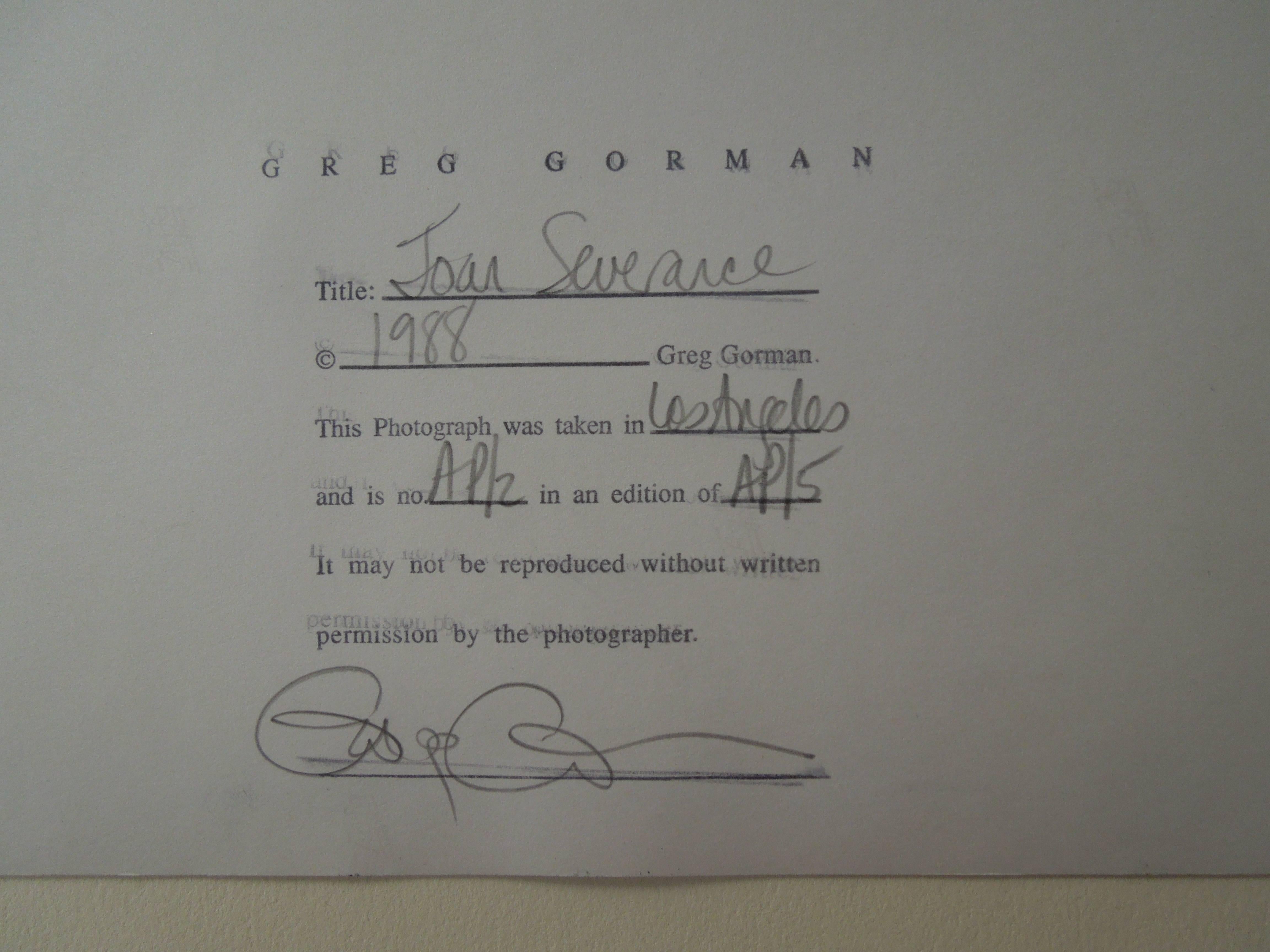 Modern Greg Gorman Gallery B&W Photograph of Actress Joan Severance