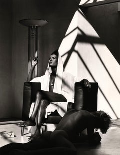 1980s Grace Jones photograph (Grace Jones & Dolph Lundgren) c. 1985