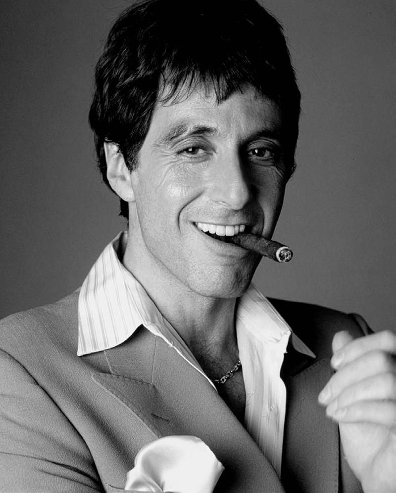 Greg Gorman Black and White Photograph - Al Pacino smoking LA, Contemporary, Celebrity, Photography, Scarface, Portrait
