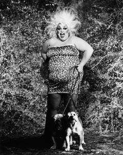 Retro Divine and Bulldogs, 16x20, 21st Century, Contemporary, Celebrity, Photography