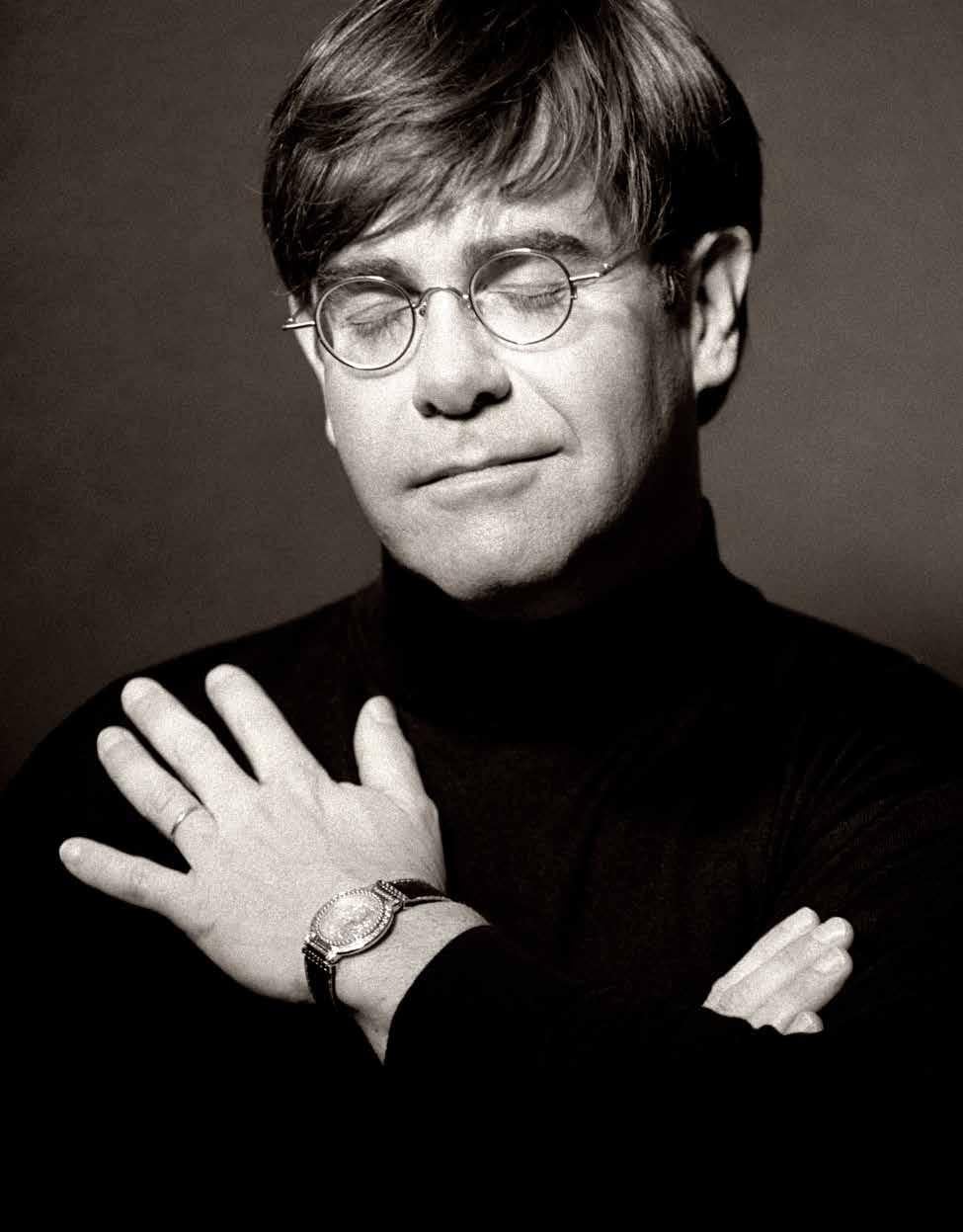 Greg Gorman Black and White Photograph - Elton John, Contemporary, Celebrity, Photography, Portrait